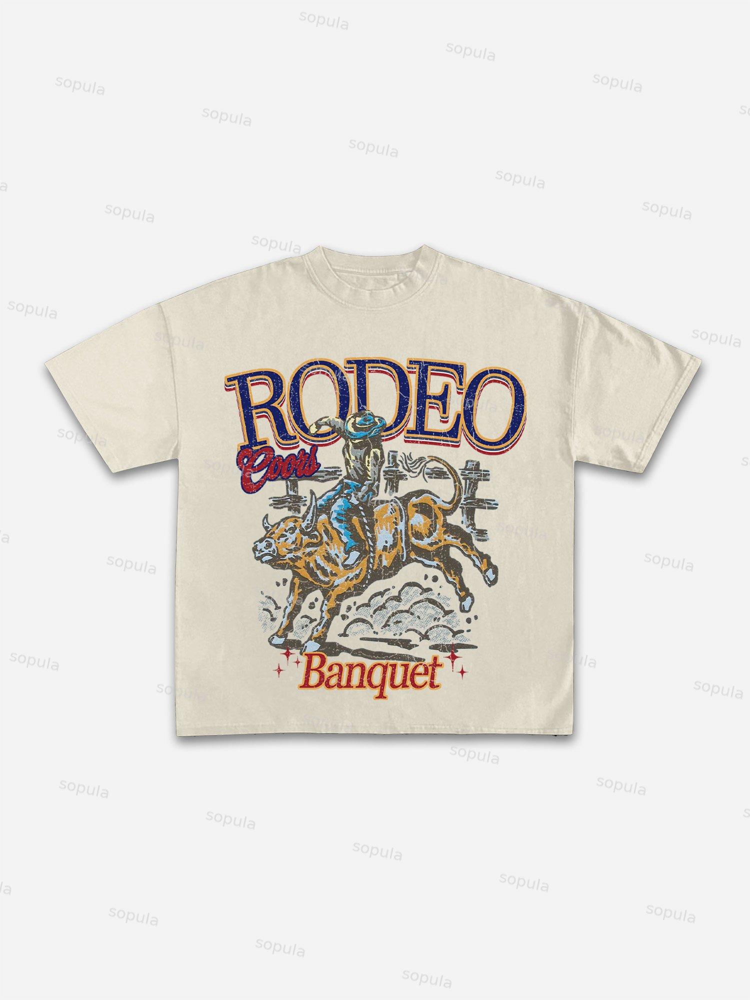 Coors Banquet Rodeo Print Cotton T-shirt Product Image