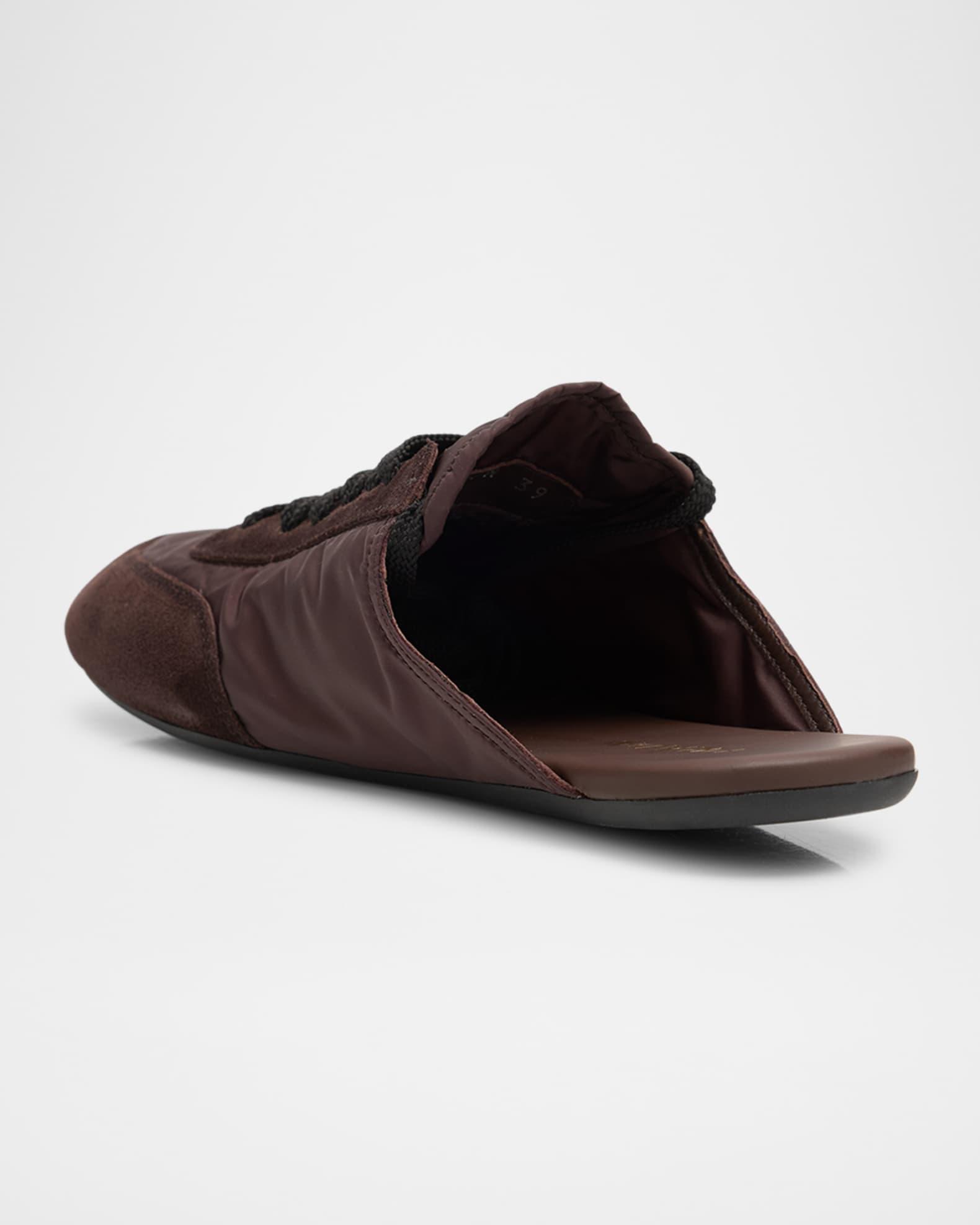 Collapse Nylon and Suede Open-Back Sneakers Product Image