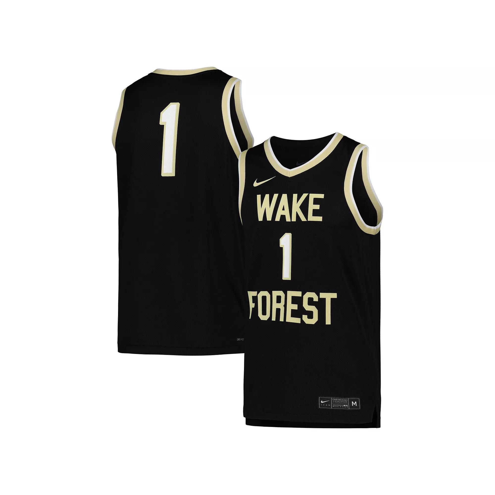 Men's Nike Black Wake Forest Demon Deacons Replica Basketball Jersey,  Product Image