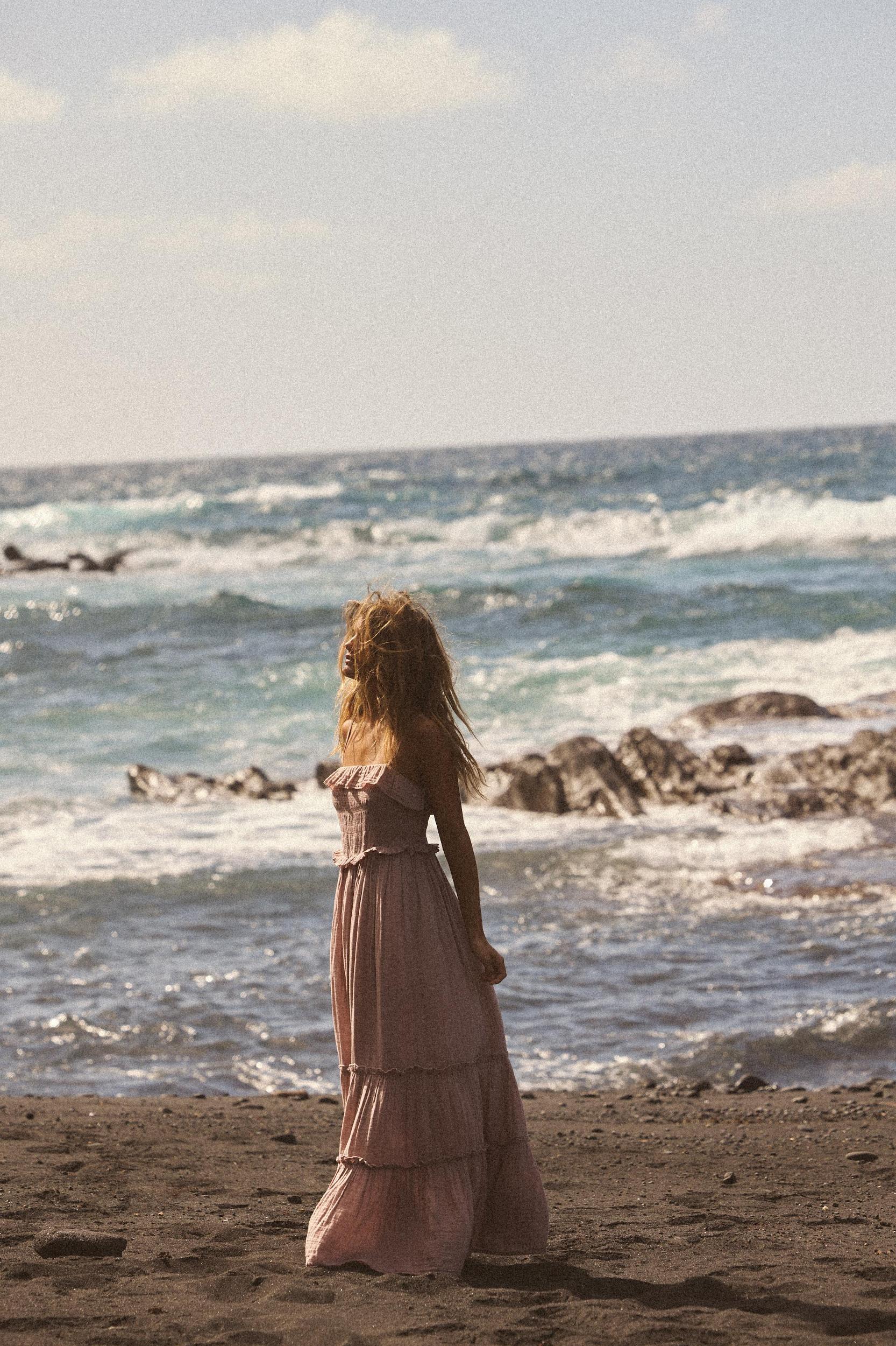 RUFFLED MIDI DRESS Product Image