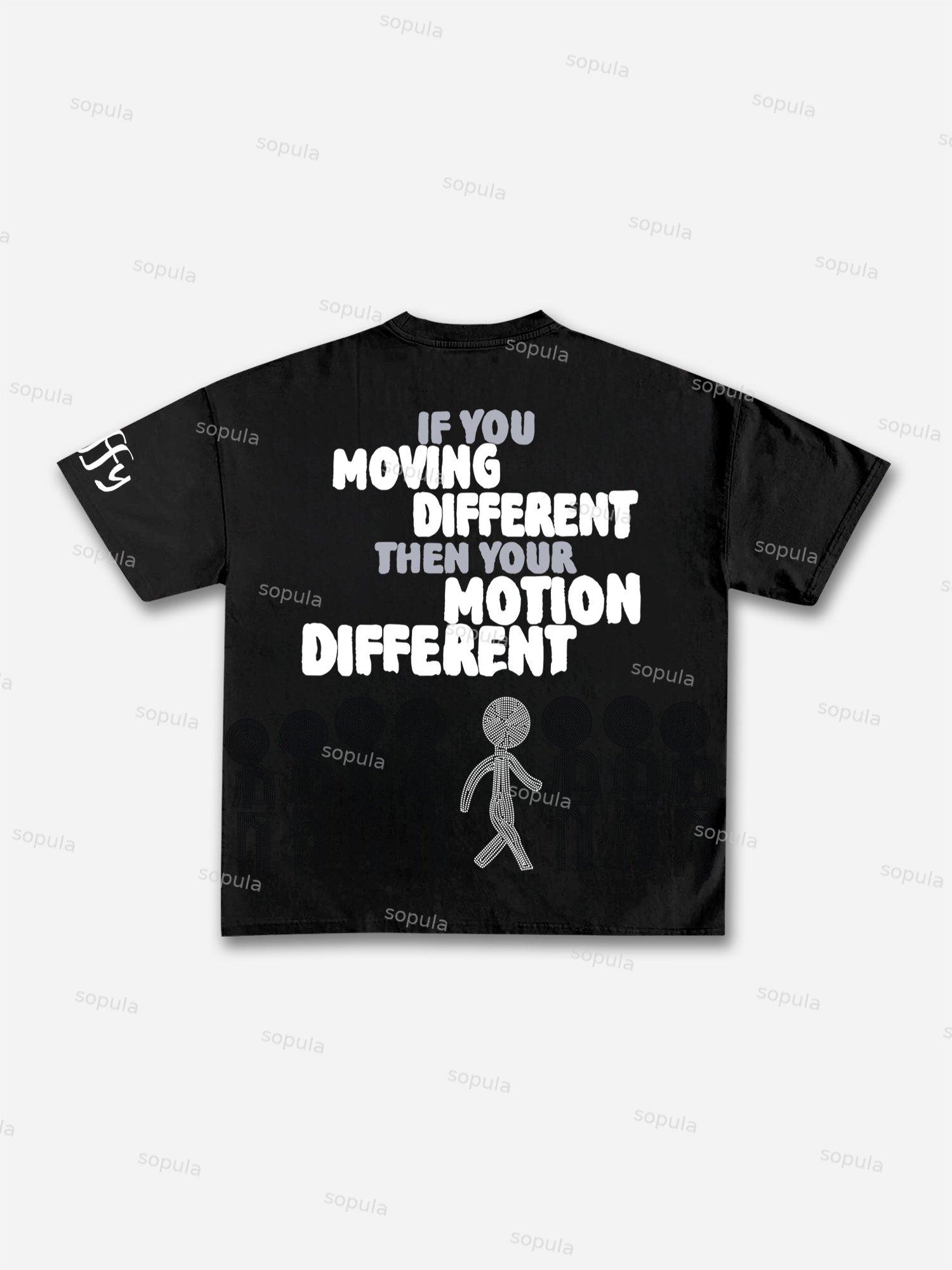 Vintage Motion Different Graphic 100% Cotton Short Sleeve T-Shirt Product Image