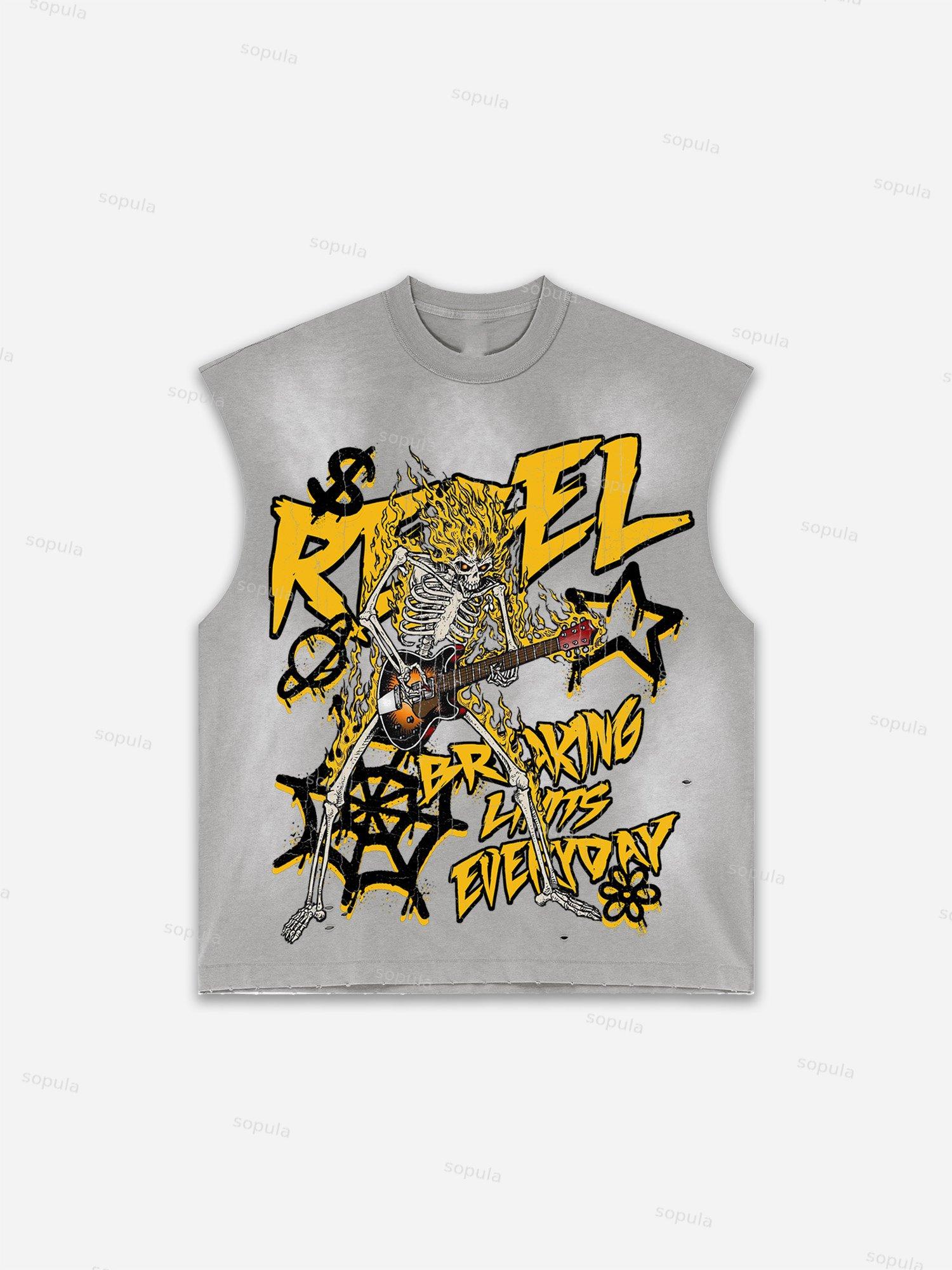 Basketball Dreams Boys Print Distressed Tank Top Product Image