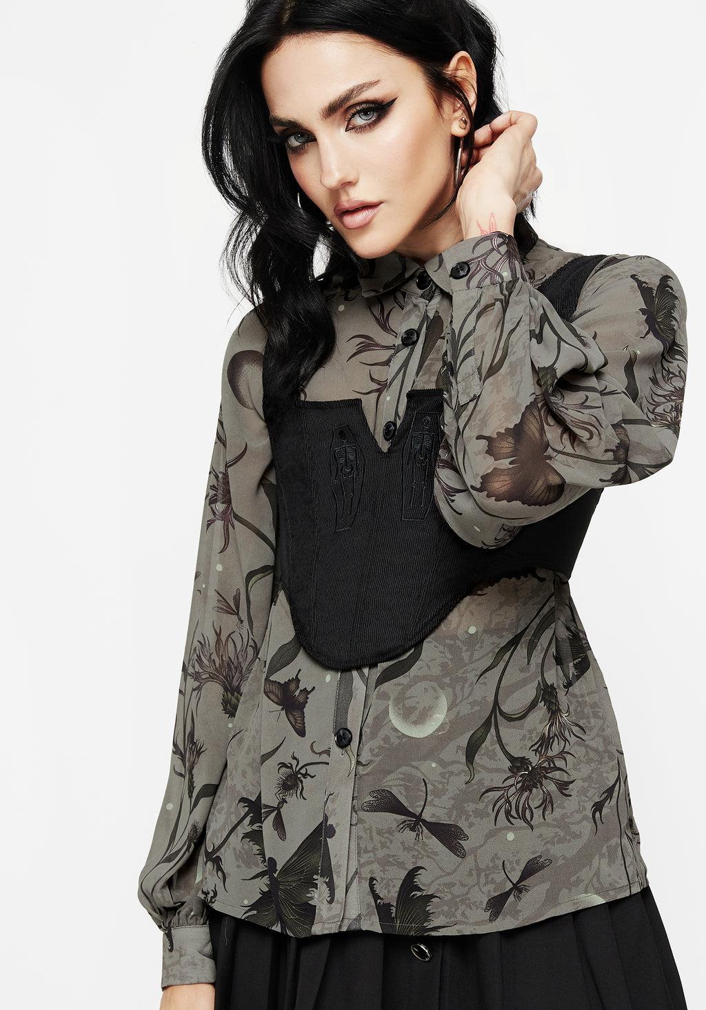 Gloriana Floral Print Chiffon Shirt Product Image