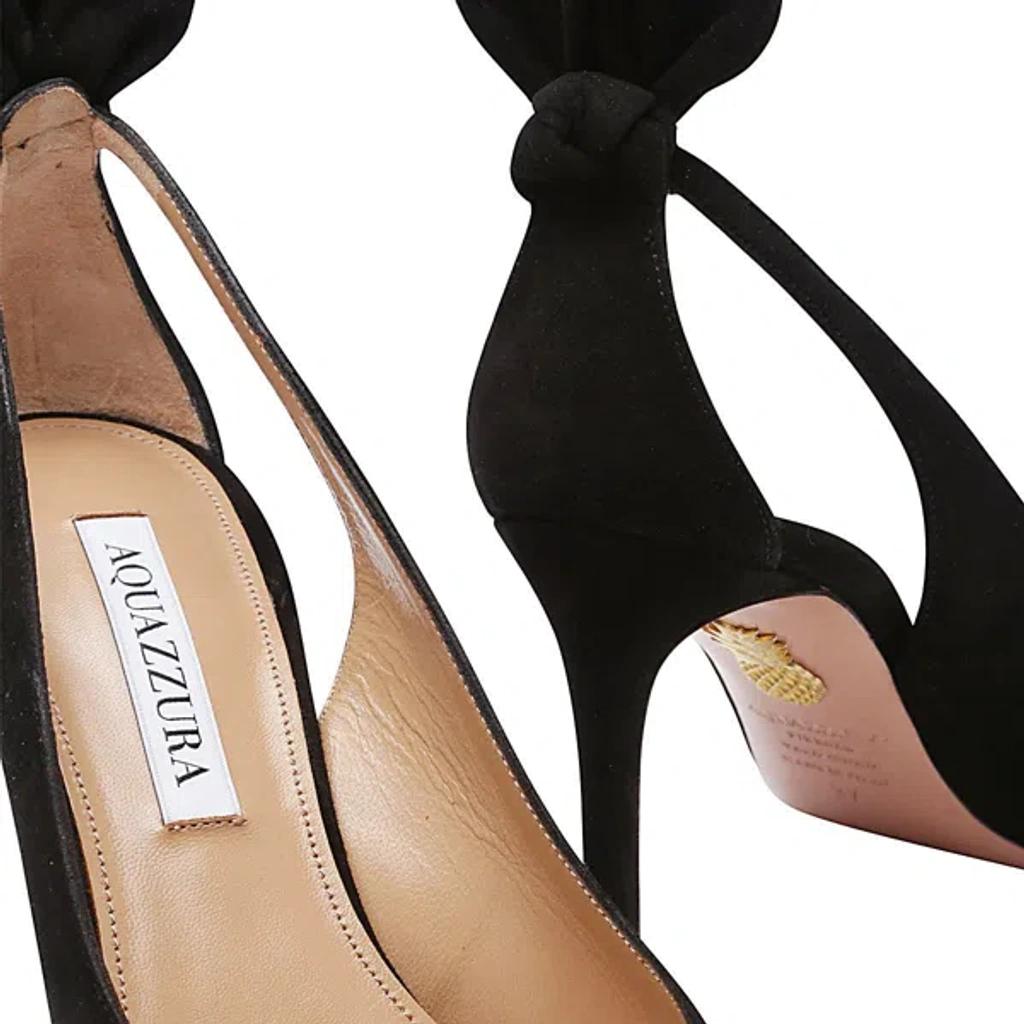 AQUAZZURA Bow Tie 85 Suede Pumps In Black Product Image