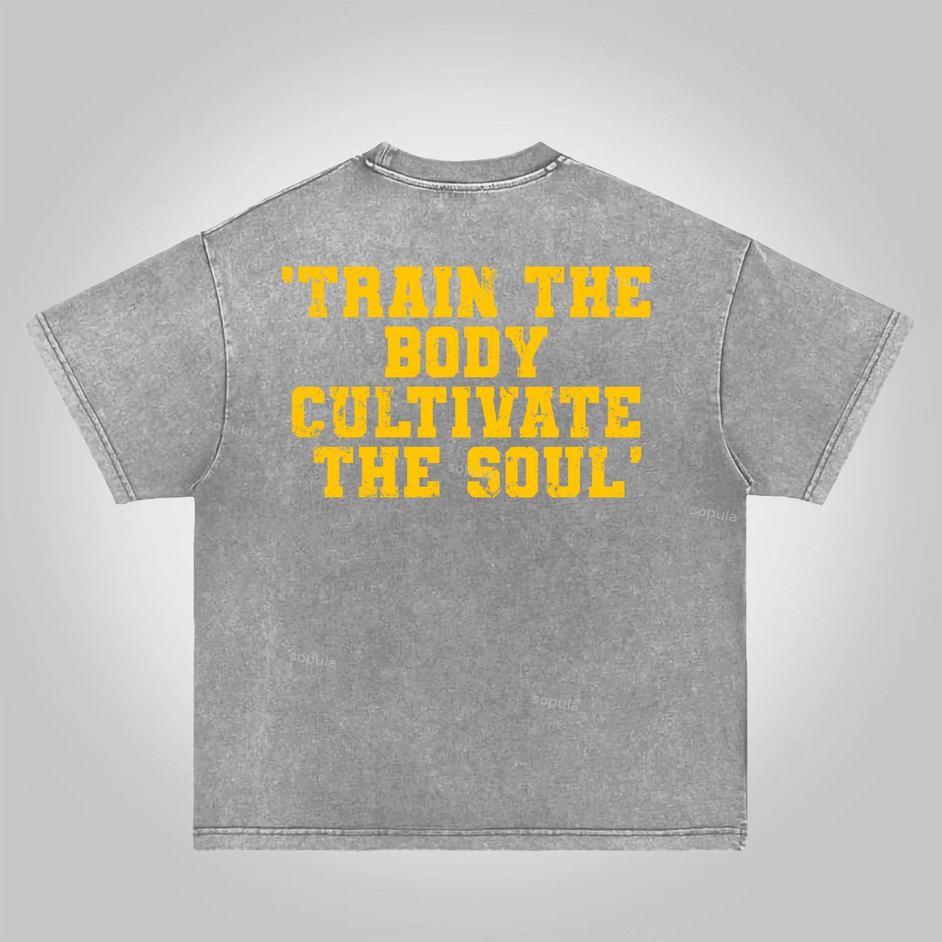 Sopula The Lord Spots Me God Gym Graphic Acid Washed T-Shirt Product Image