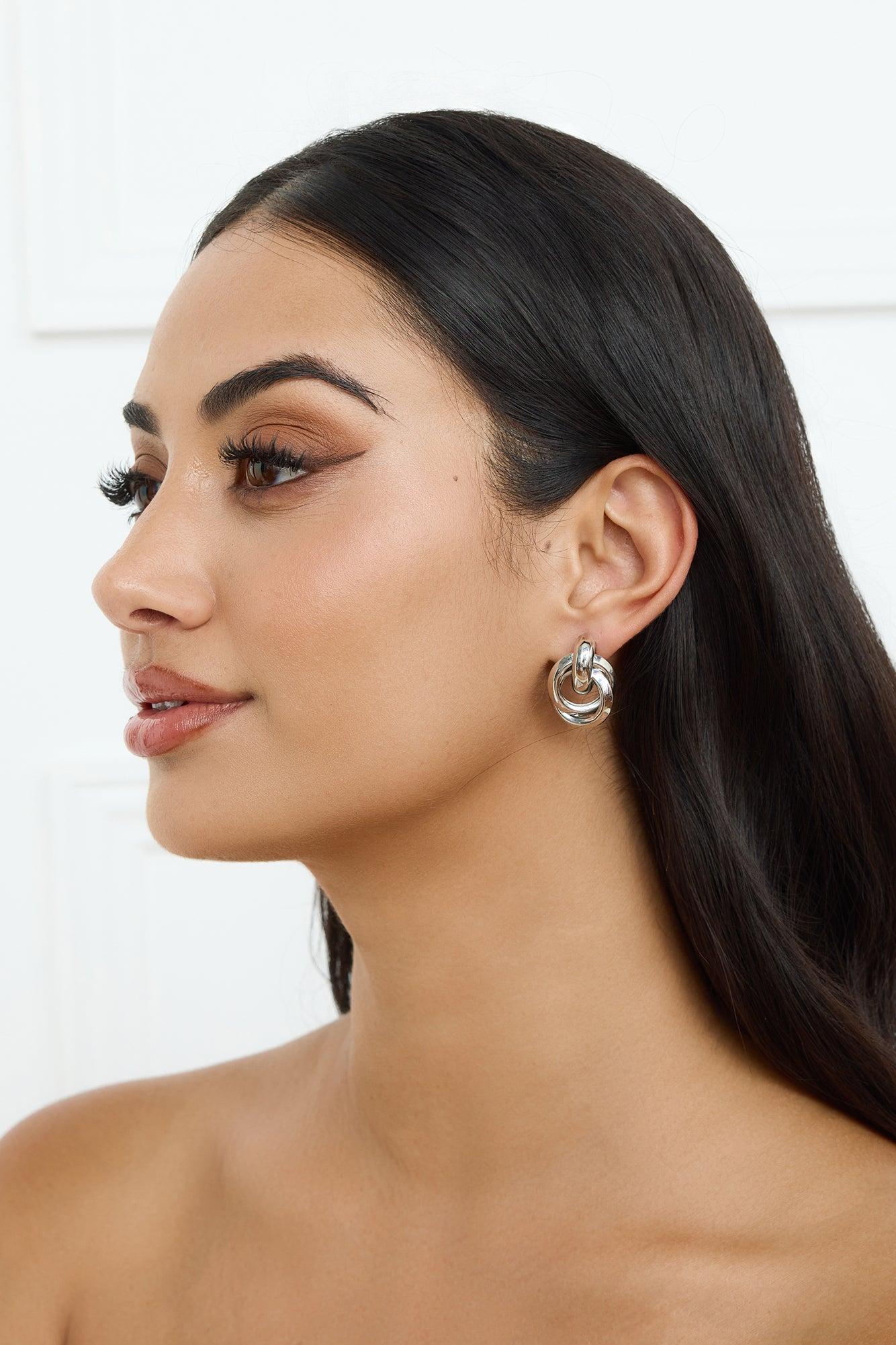 Blossom Studs Earrings Silver Product Image