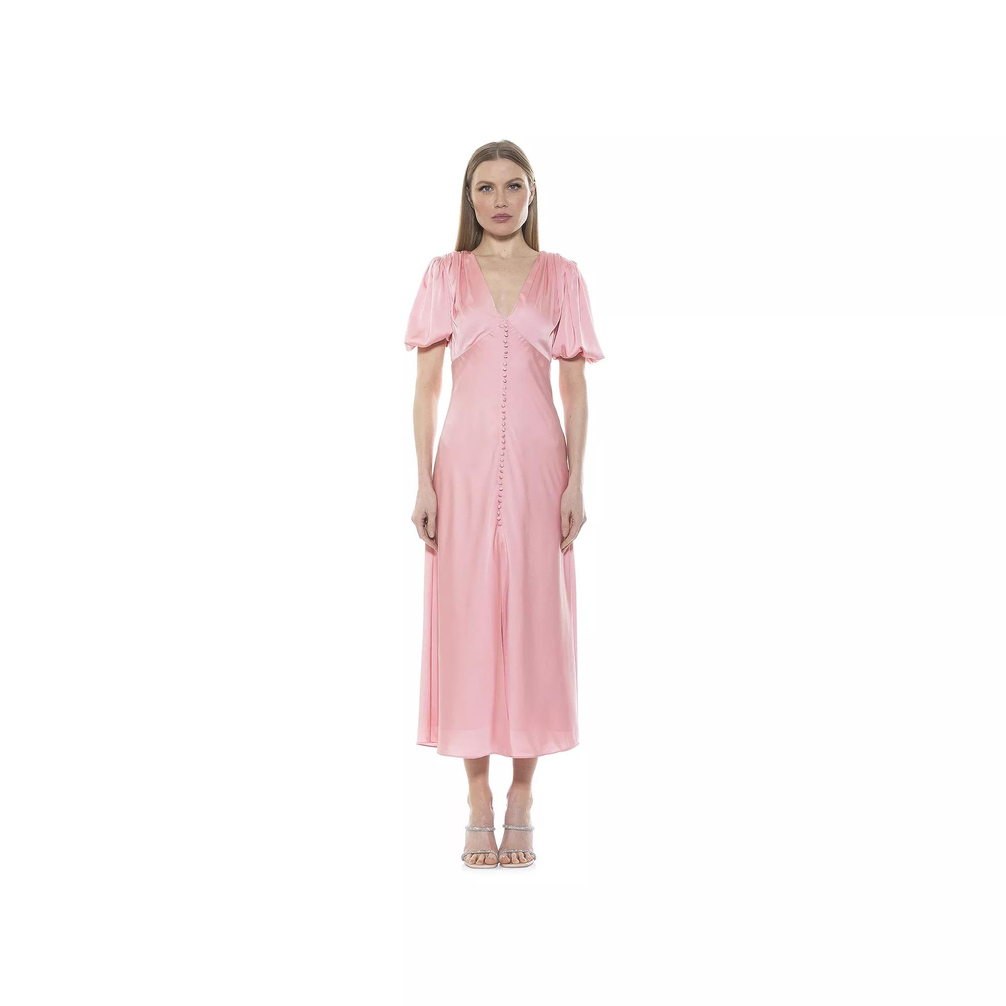 Women's ALEXIA ADMOR Lorelei Bubble Sleeve Midi Dress,  Product Image
