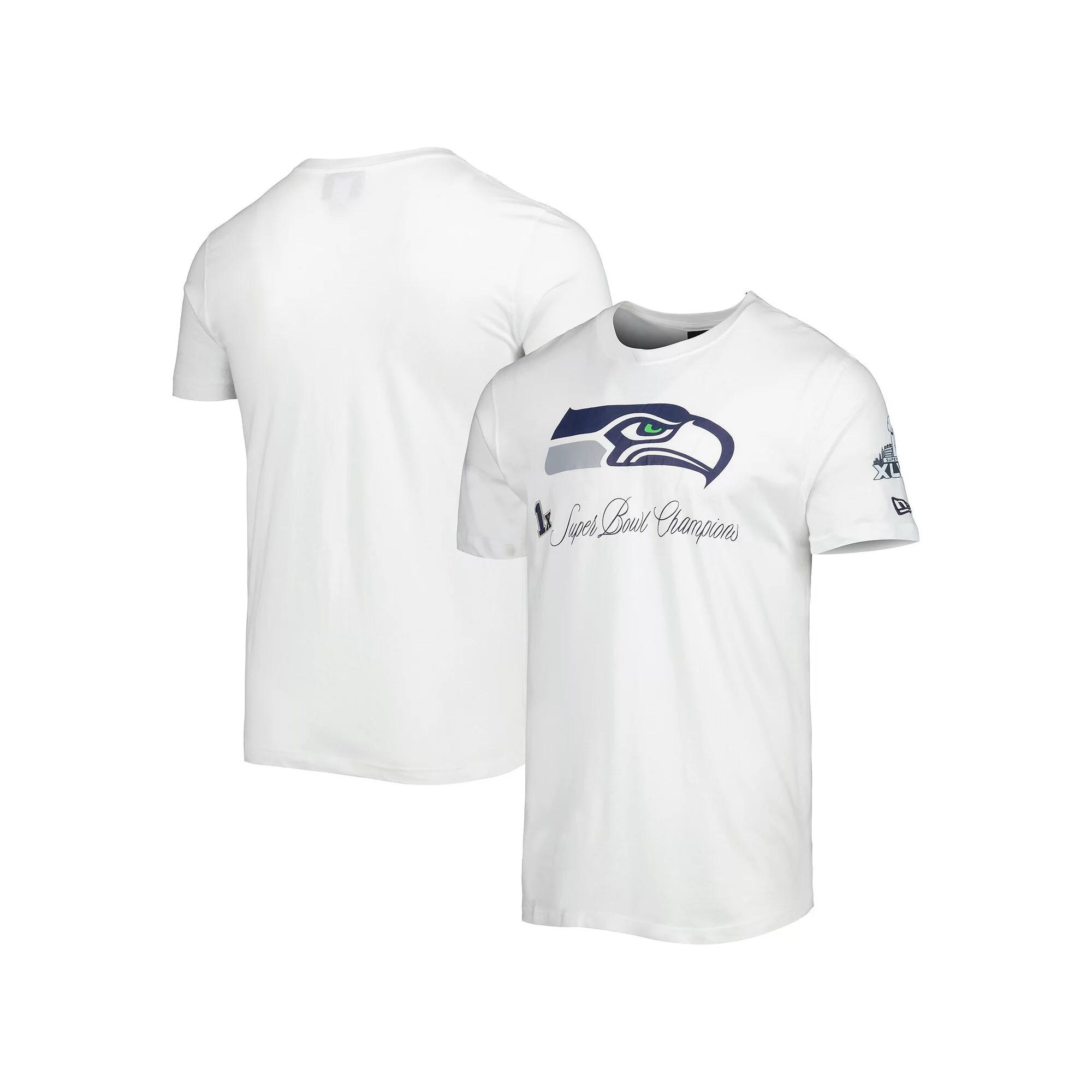 Men's New Era White Seattle Seahawks Historic Champs T-Shirt,  Product Image
