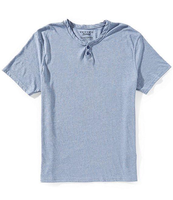 Lucky Brand Short Sleeve Venice Burnout Notch Neck Henley T-Shirt Product Image