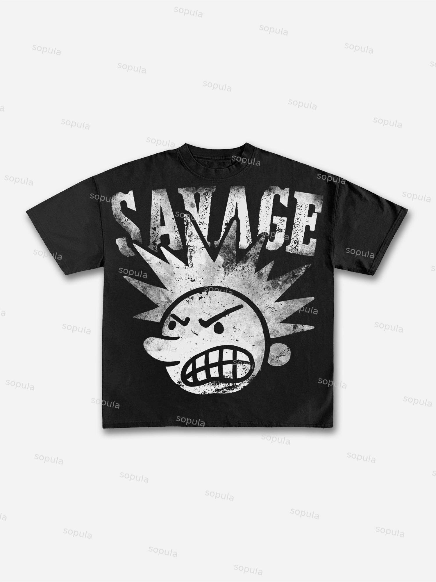 Savage The Brain Explodes Graphic Cotton T-shirt Product Image