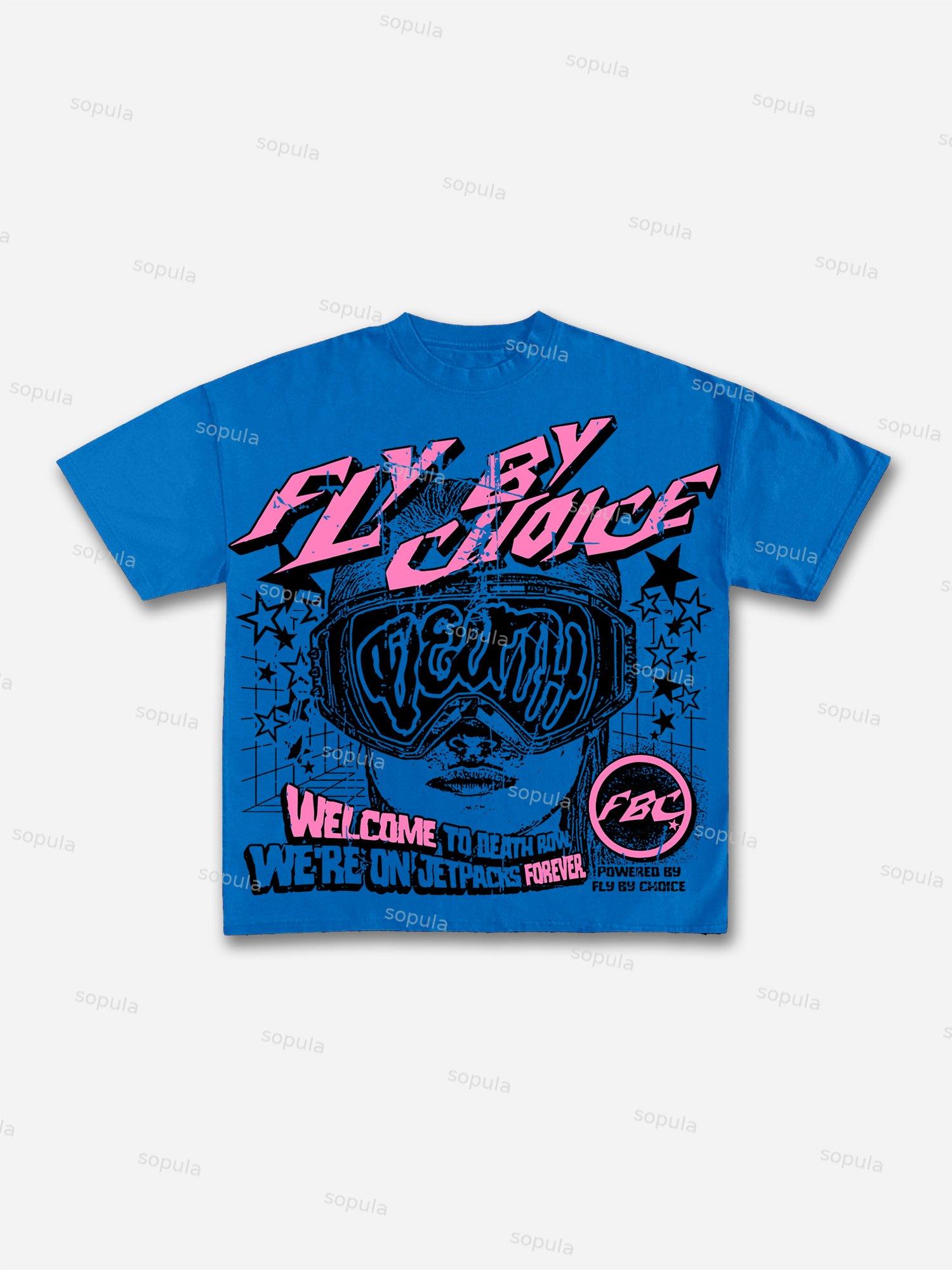 Vintage Fly By Choice Death Graphic Cotton Short Sleeve T-Shirt Product Image
