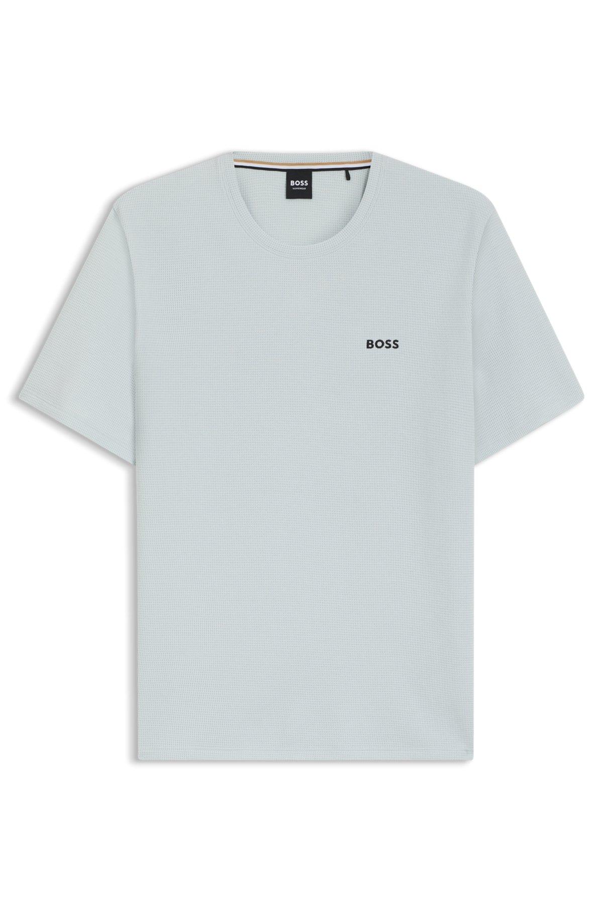 Cotton-blend pajama T-shirt with embroidered logo Product Image
