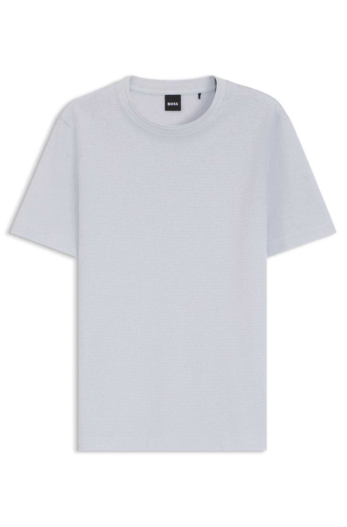Bubble-jacquard structure T-shirt in a cotton blend Product Image