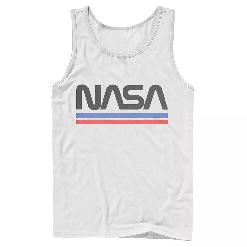 Men's NASA Red Blue Stripe Minimal Logo Vintage Graphic Tank Top,  Product Image