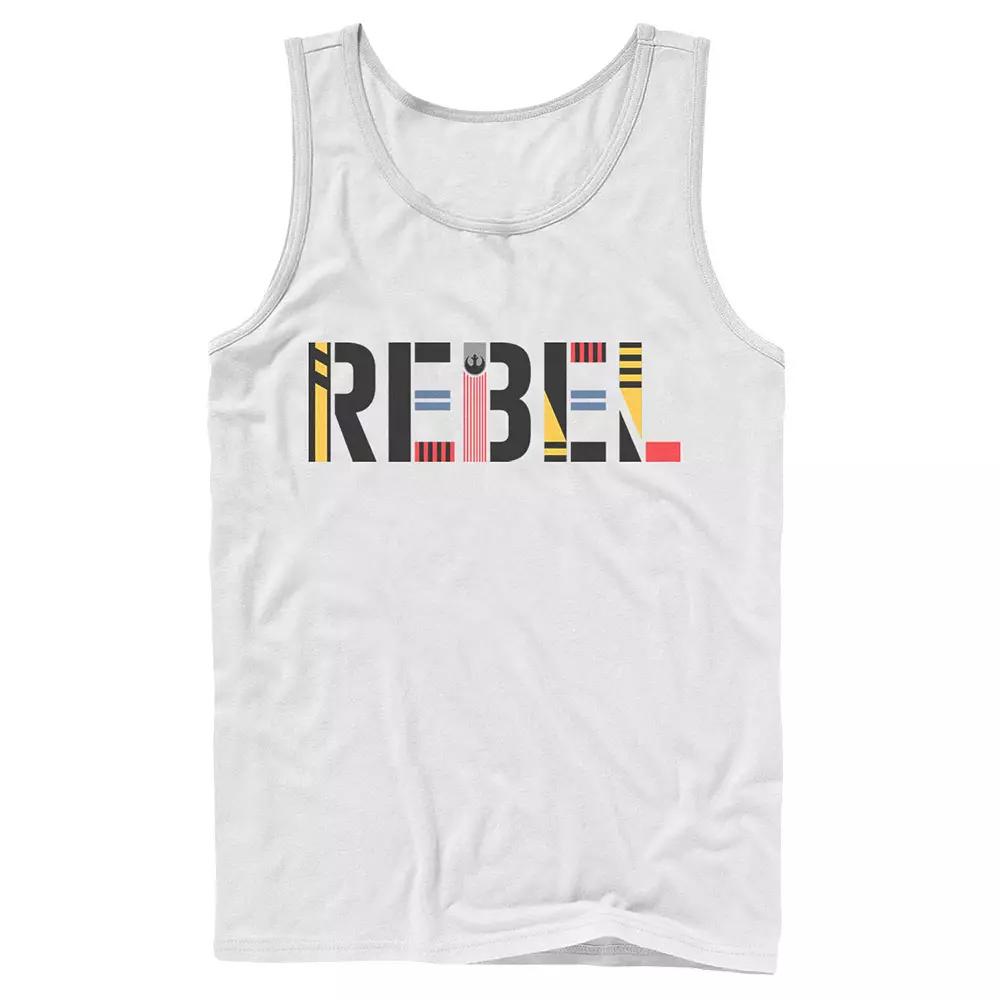 Men's Star Wars The Rise of Skywalker Rebel Text Tank Top,  Product Image