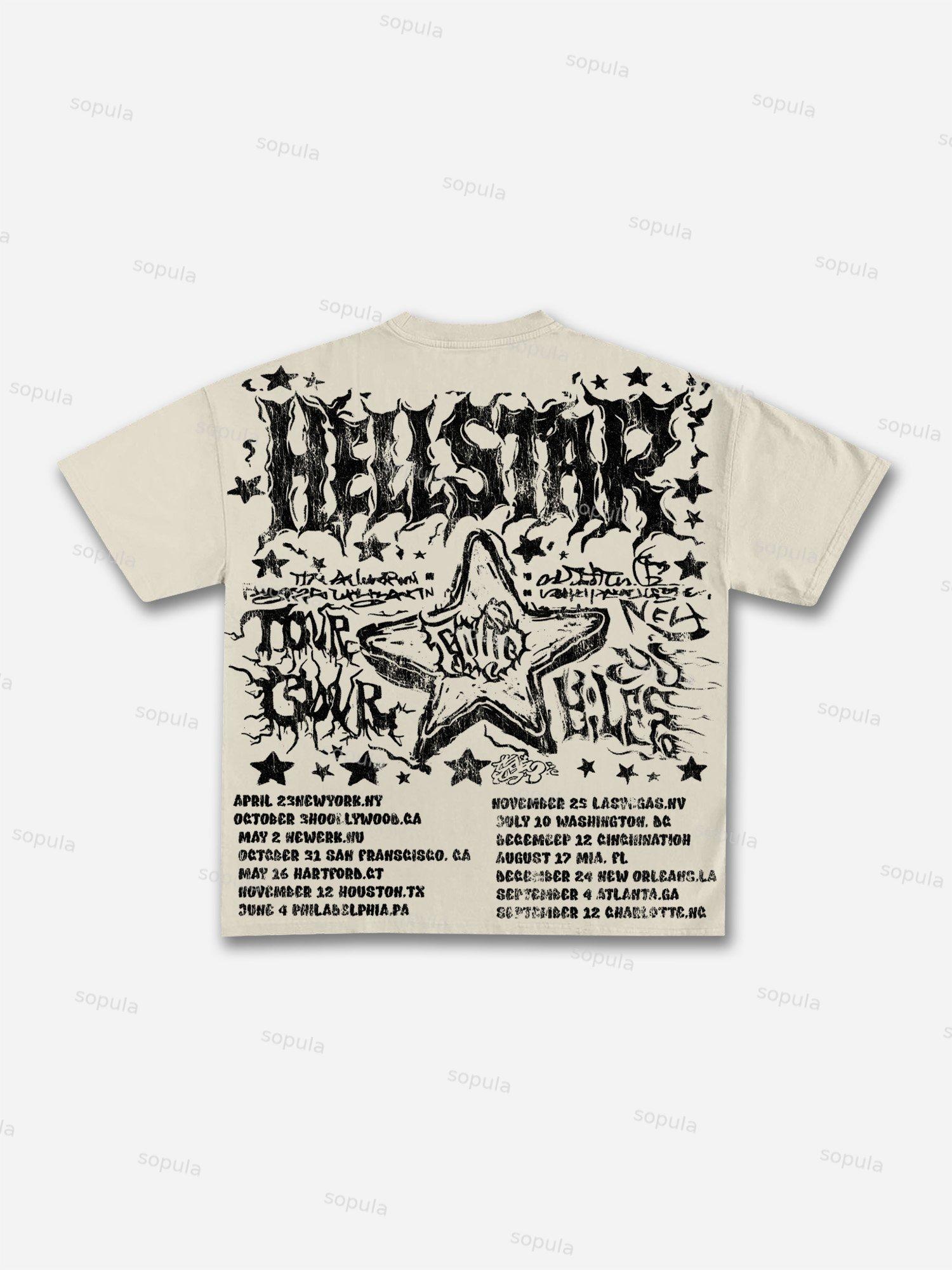 Retro Worldwide Graphic Cotton T-shirt Product Image