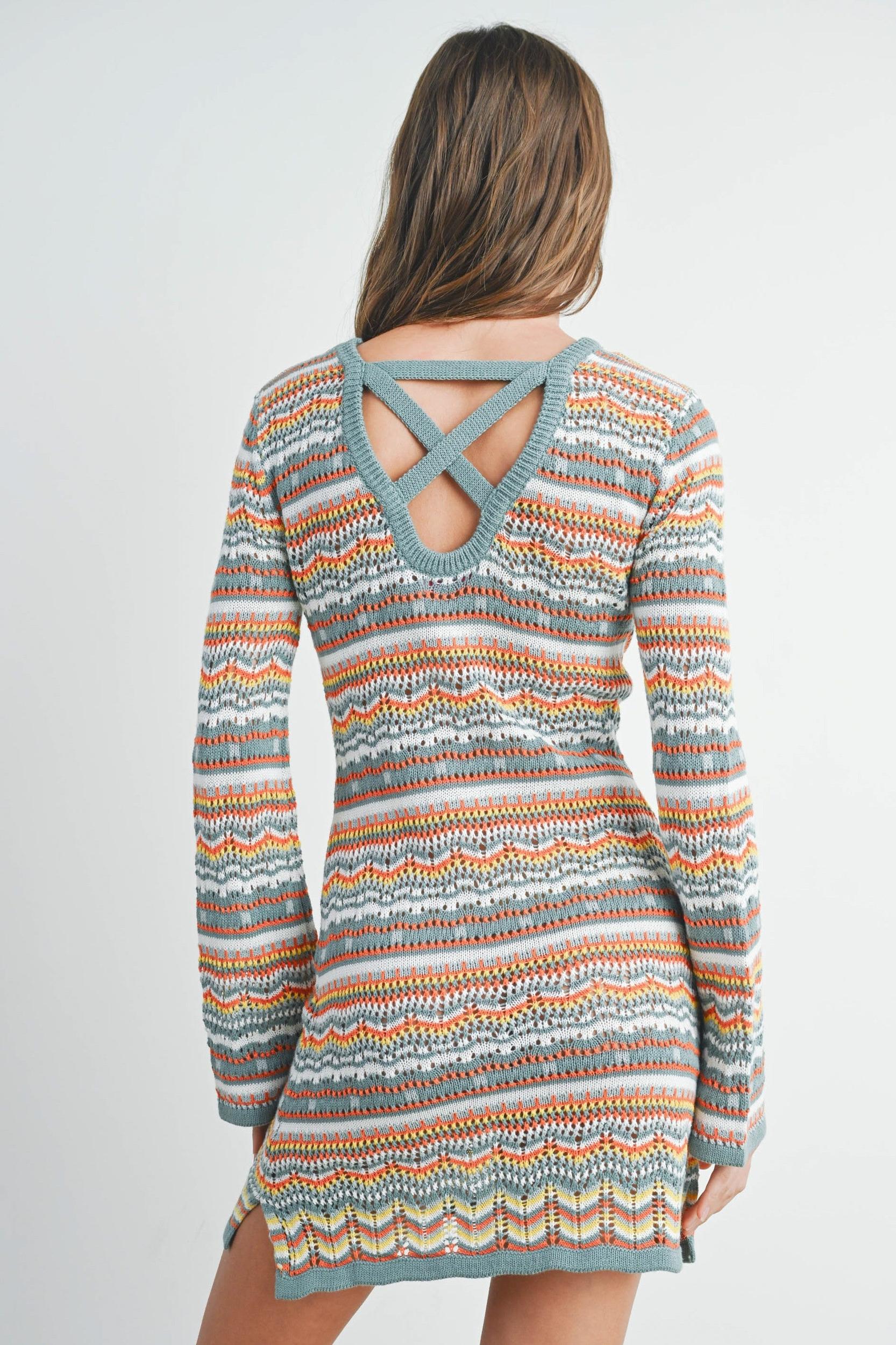 Multicolored Crochet Dress Product Image