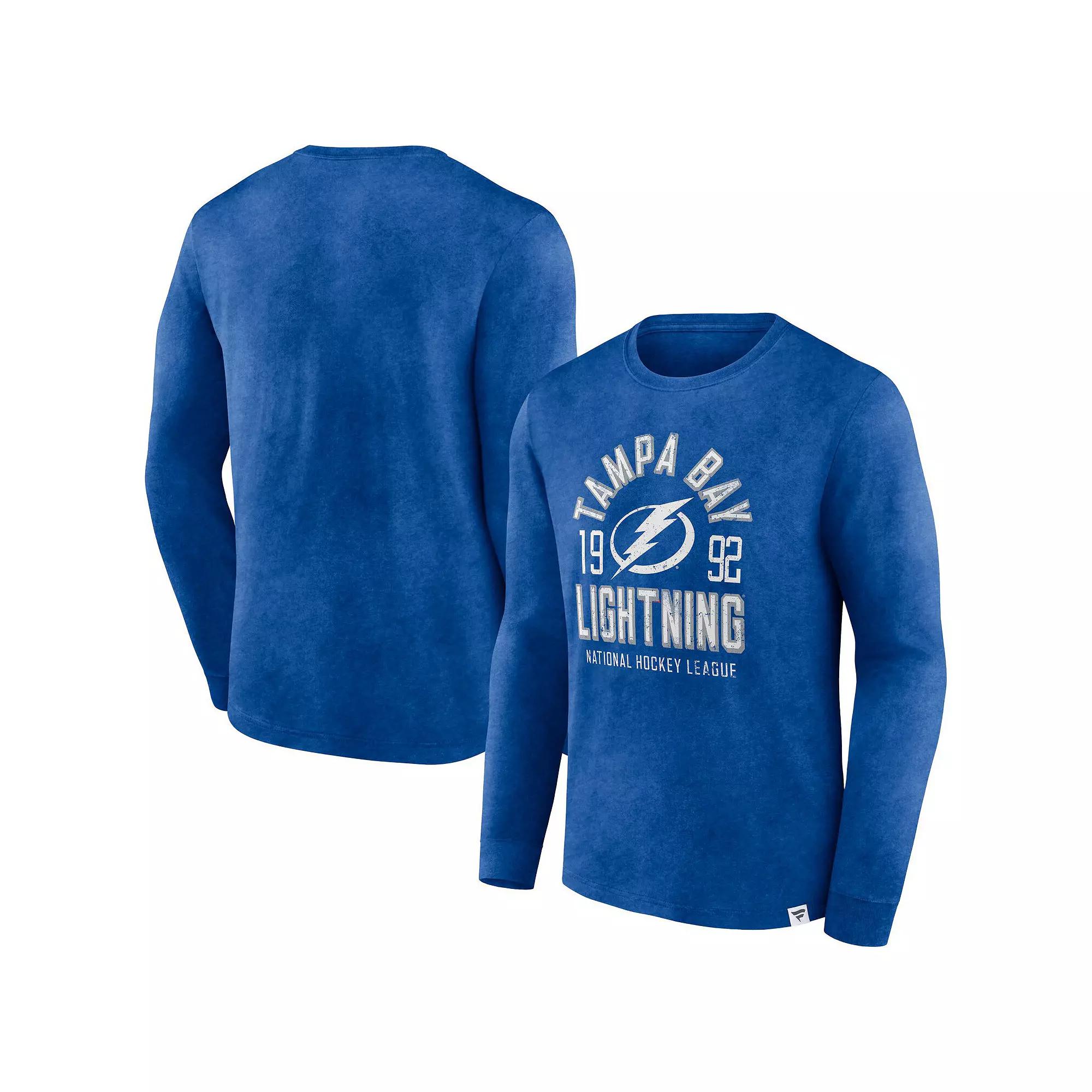 Men's Fanatics Branded Heather Blue Tampa Bay Lightning Keep The Zone Long Sleeve T-Shirt, Size: XL, Lgh Team Product Image