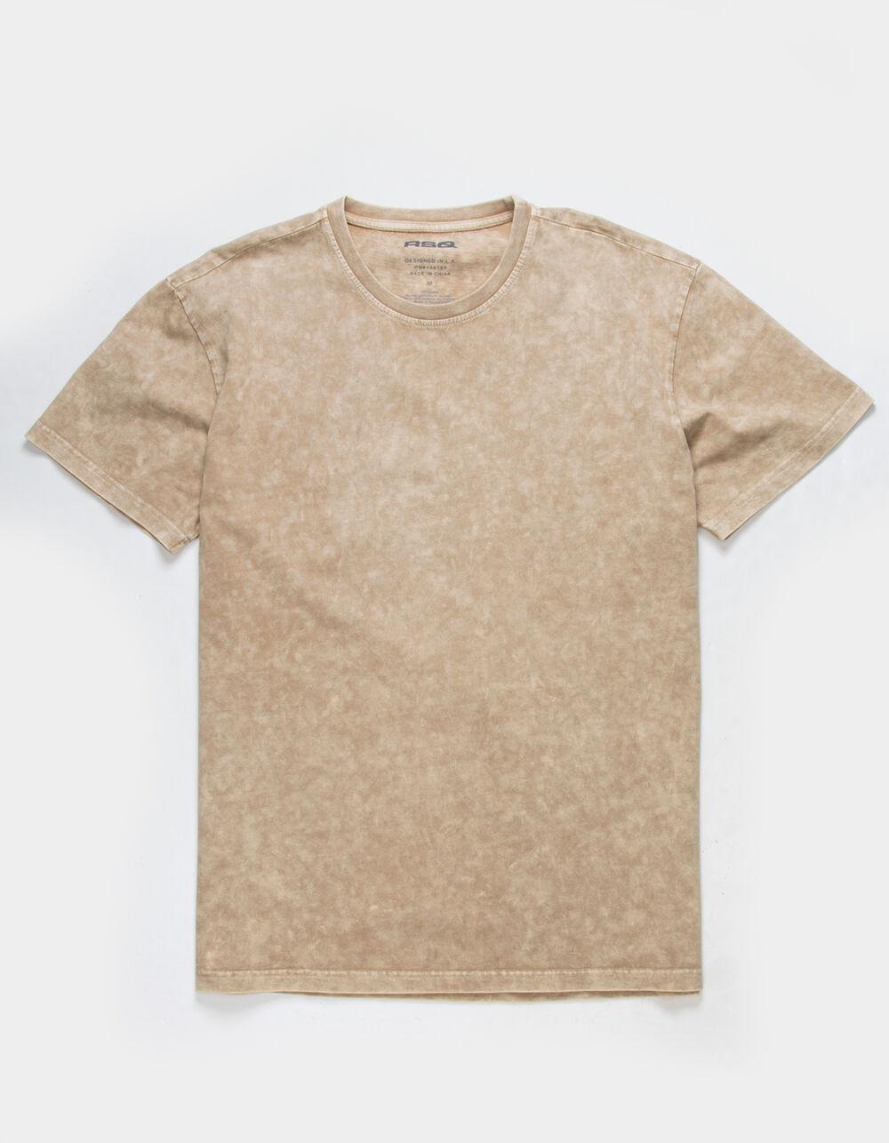 RSQ Mens Acid Wash Oversized Tee - KHAKI Product Image