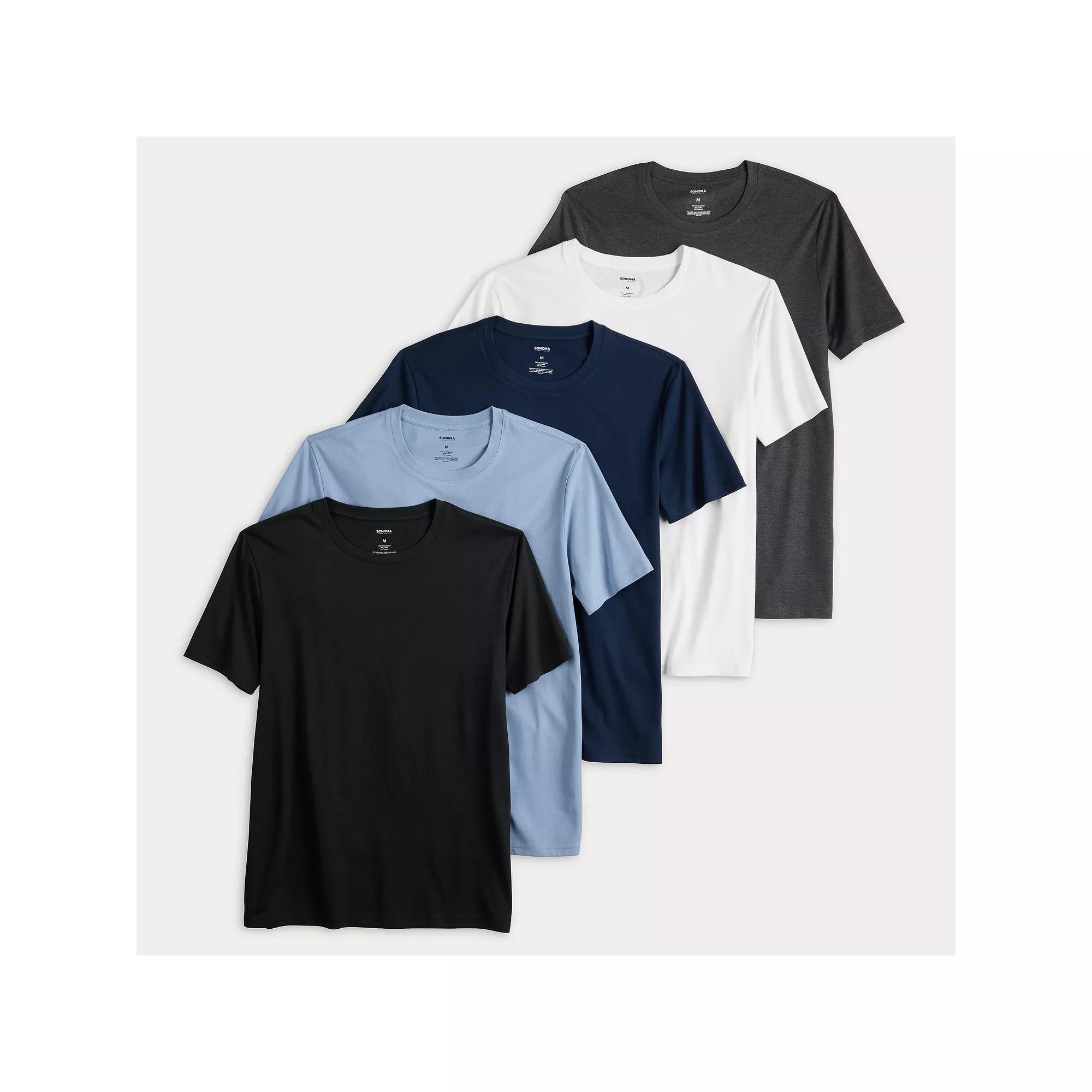 Men's Sonoma Goods For Life® Supersoft 5-Pack Crewneck Tees,  Product Image