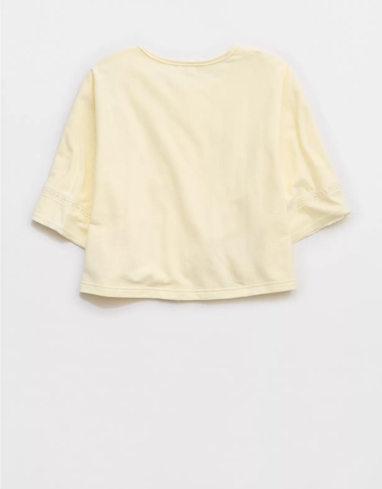 Aerie Short Sleeve Crochet Cardigan Product Image