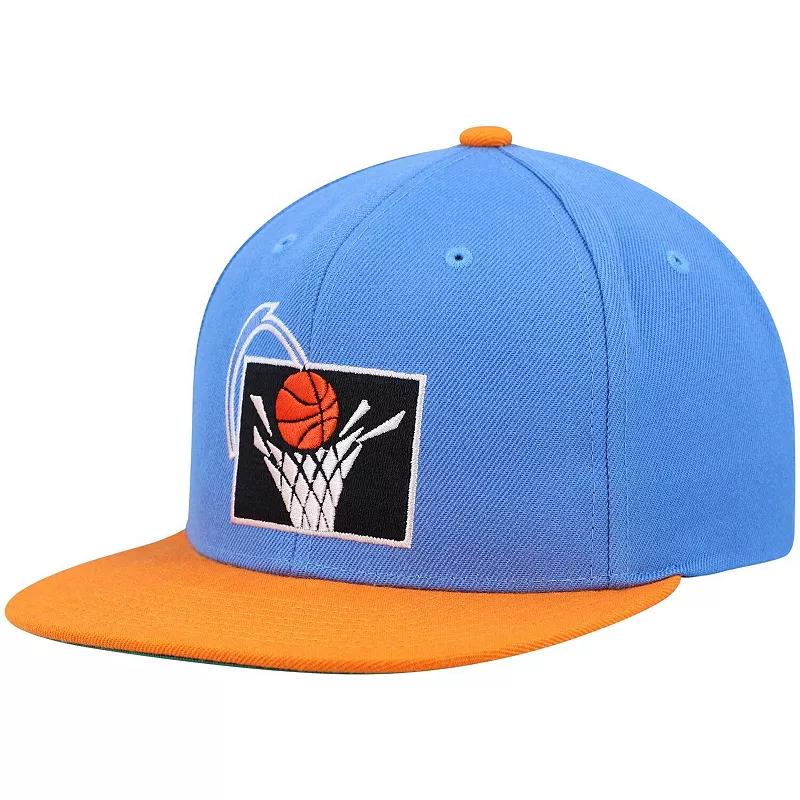 Men's Mitchell & Ness Blue/Orange Cleveland Cavaliers Hardwood Classics Team Two-Tone 2.0 Snapback Hat Product Image