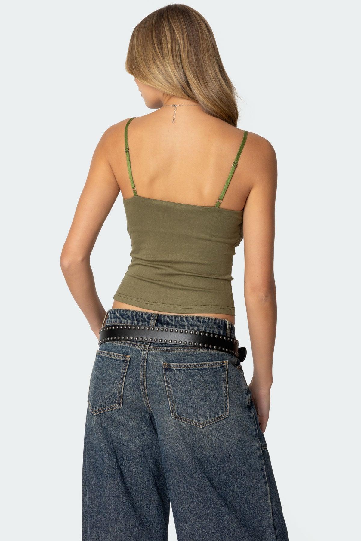 Layered Bra Cowl Neck Top Product Image