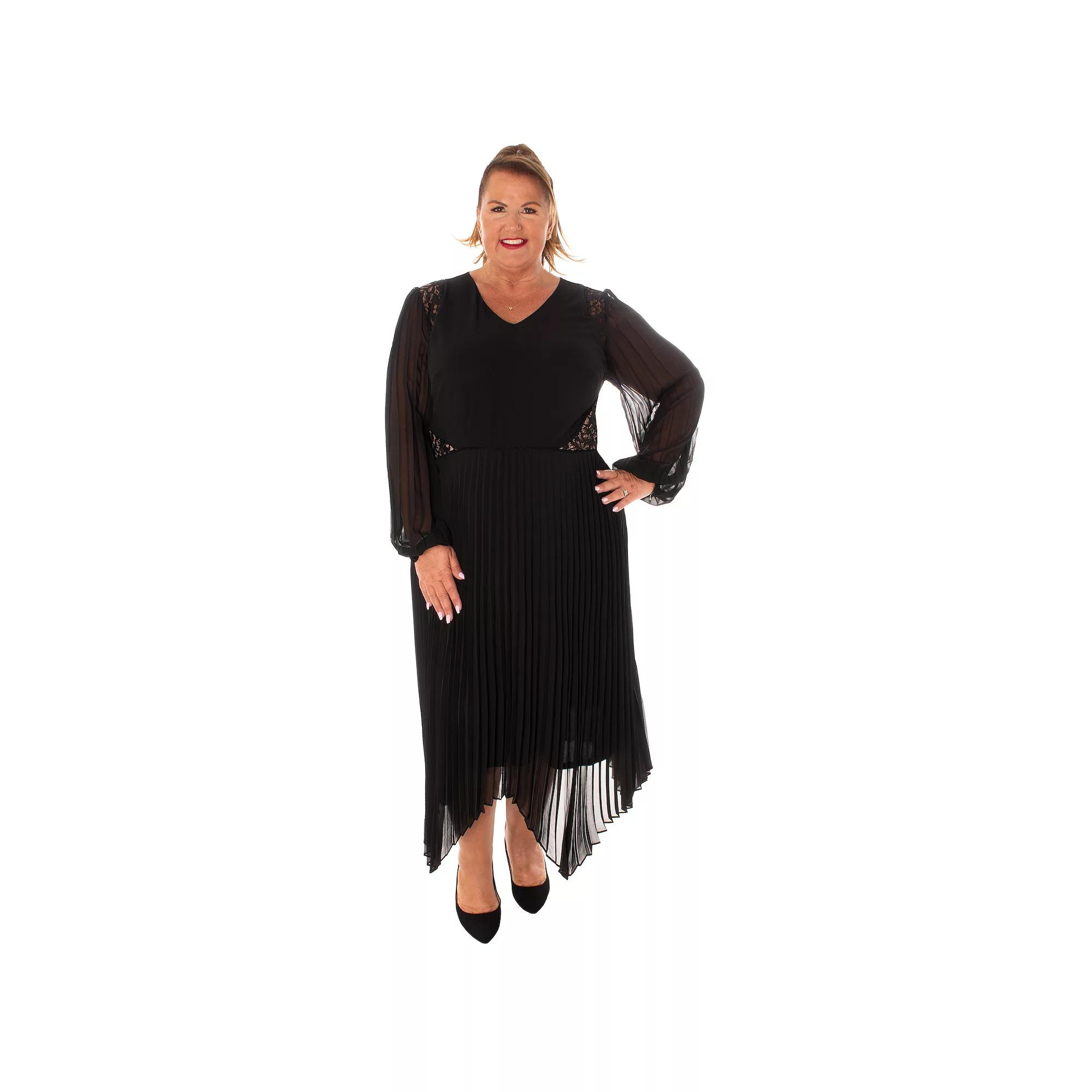 Women's Taylor Bottom Pleated Lace Dress,  Product Image