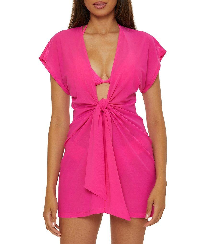 Trina Turk Indigo Solid Tie Front Dress Swim Cover-Up Product Image