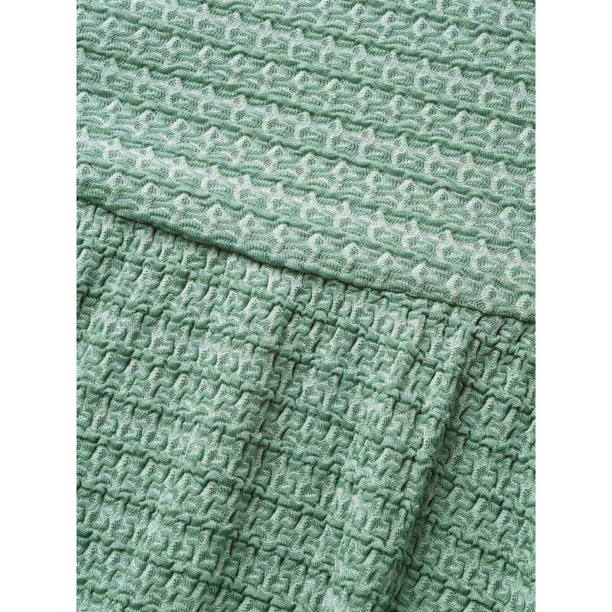 Plus Size Plain Textured Ruffle Cap Sleeve Midi Dress Palemauve Women Elegant Ruffles Square Neck Cap Sleeve Curvy BloomChic 18-20/2X Product Image