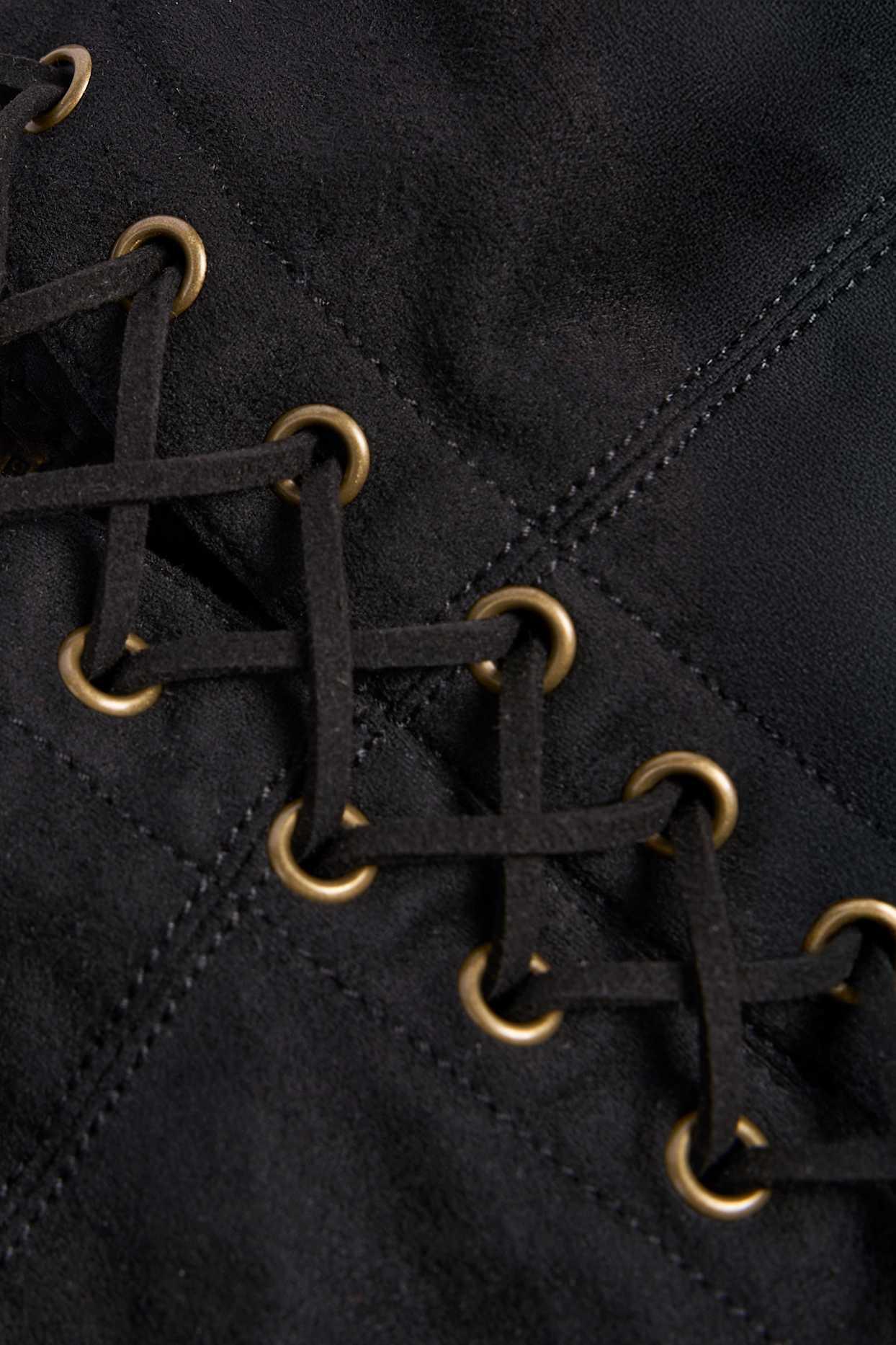 Lace-Up Top in Black Product Image