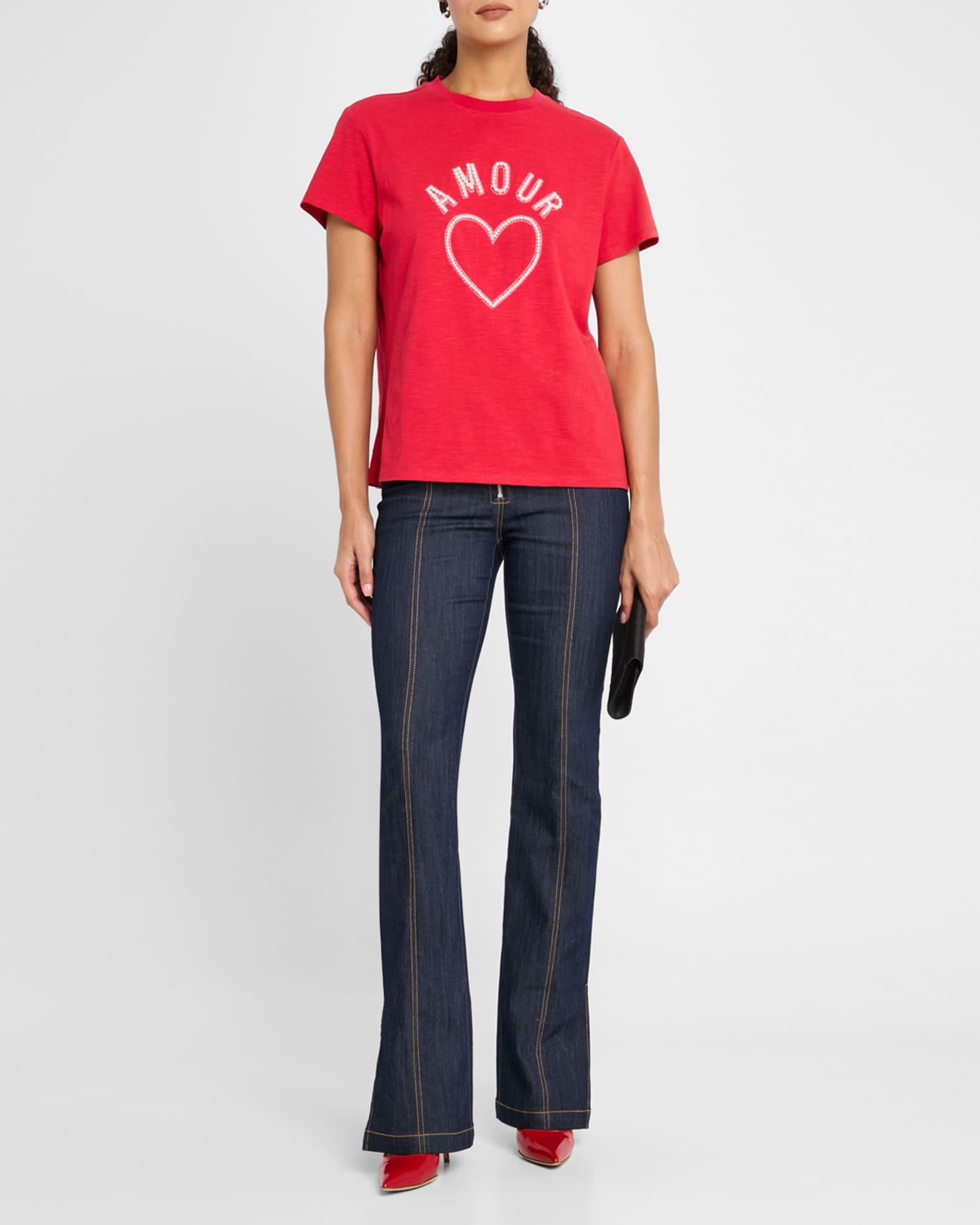 Pearl-Embellished Amour Crewneck Tee Product Image