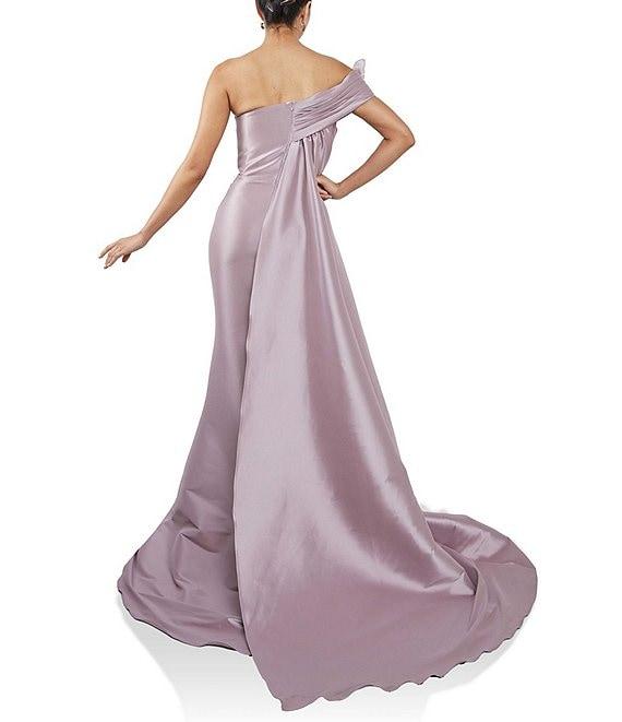 Terani Couture 3D Applique One Shoulder Stretch Mikado Mermaid Gown Product Image