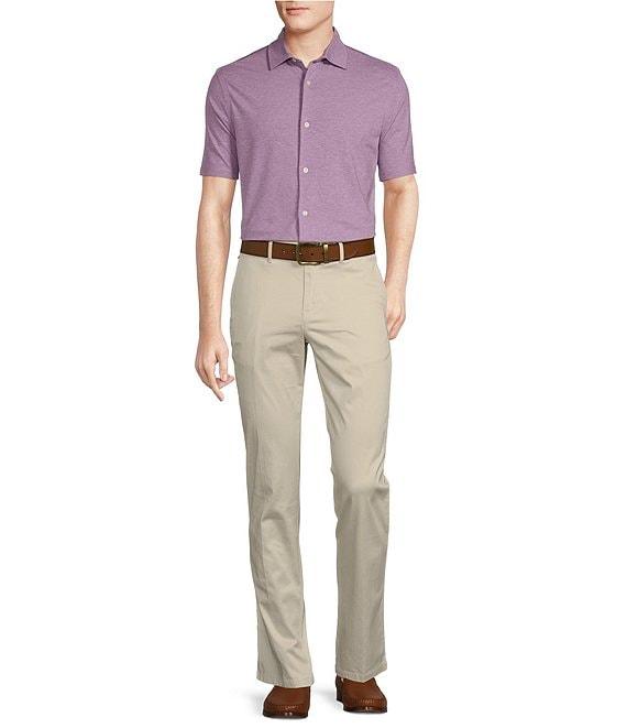 Cremieux Blue Label Stretch Jersey Solid Short Sleeve Coatfront Shirt Product Image