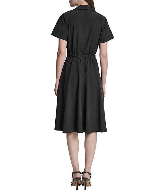DKNY By Donna Karan Short Sleeve Collared Neck Knee Length Dress Product Image