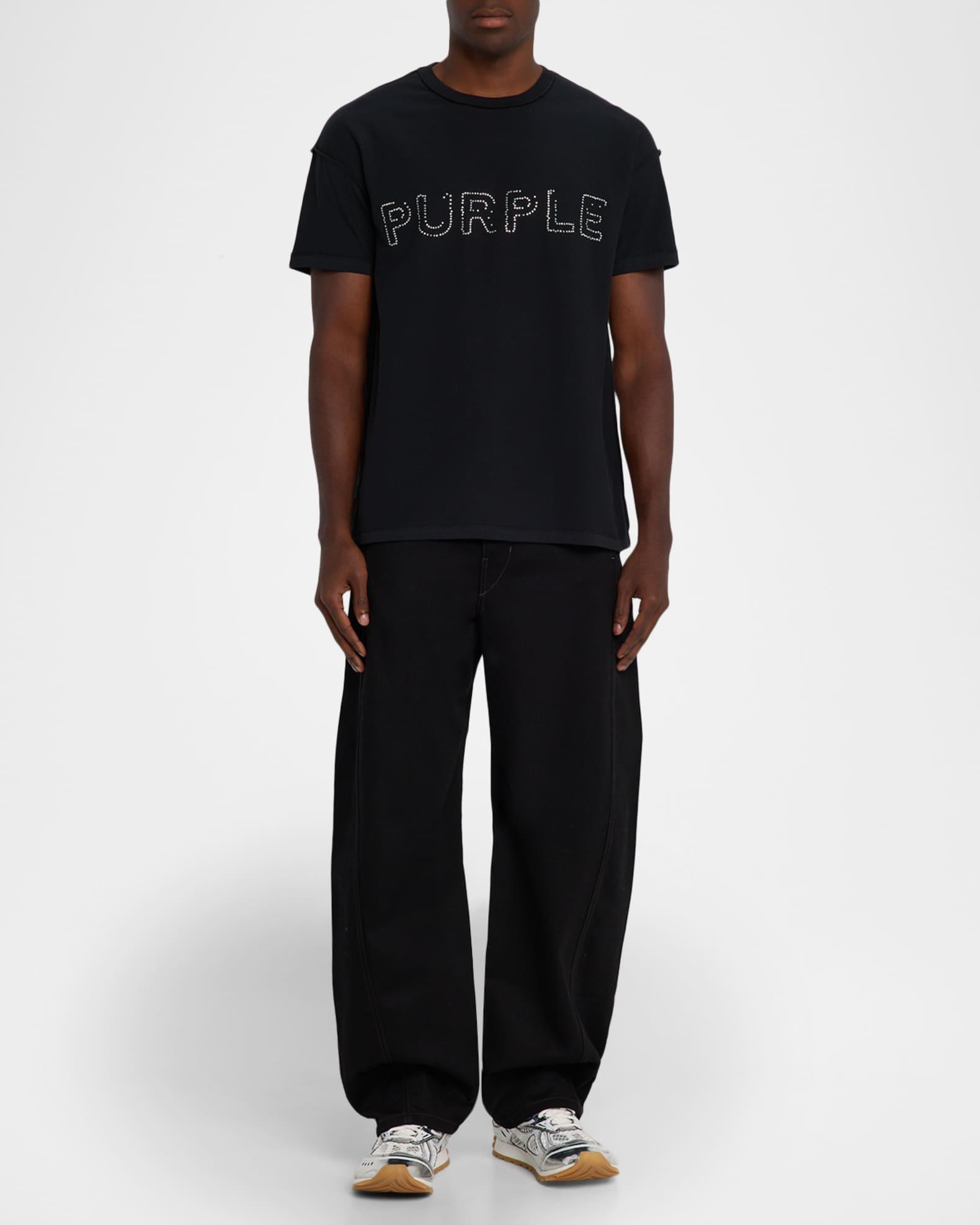 Men's Rhinestone Logo Outline Graphic T-Shirt Product Image