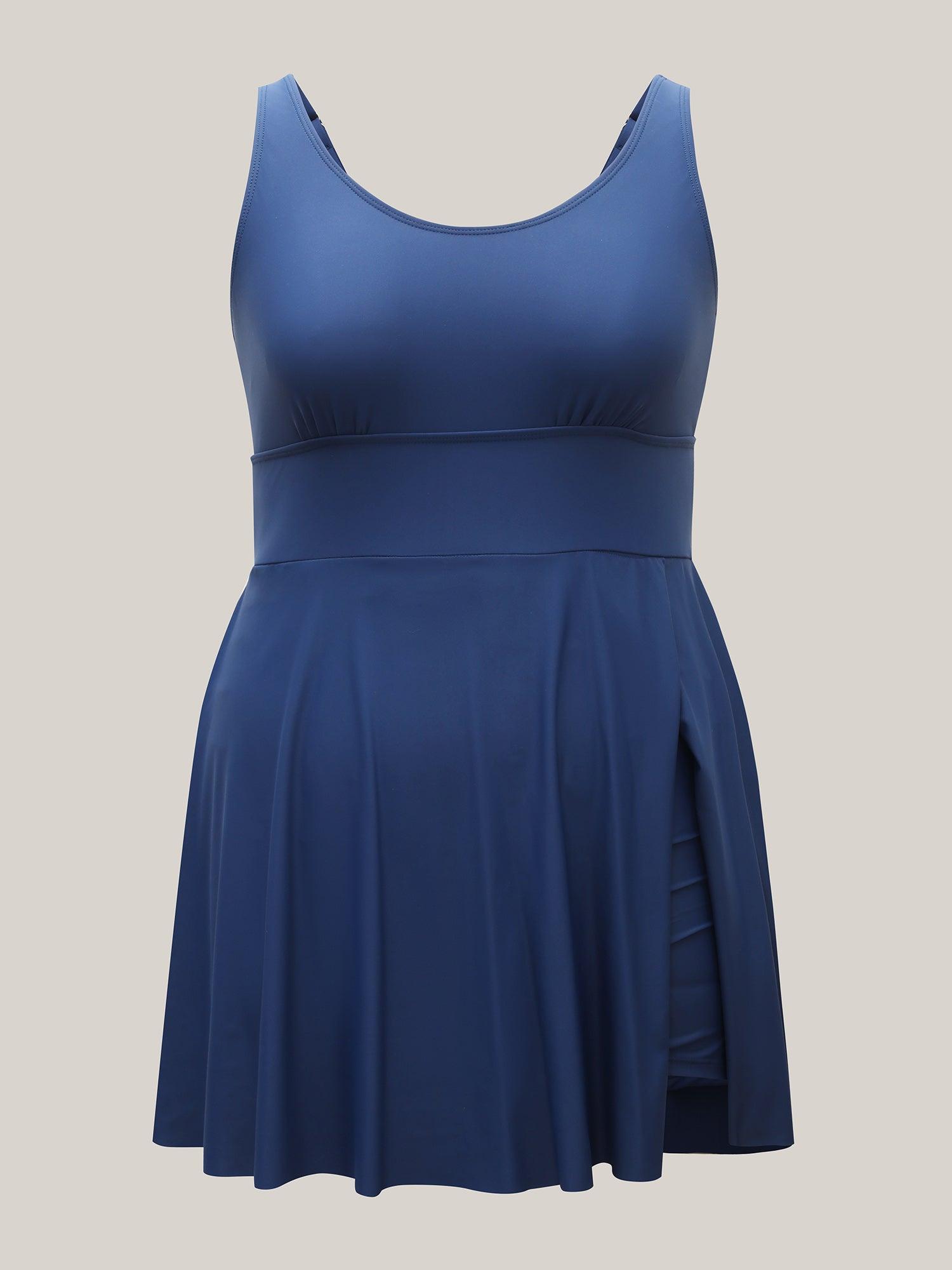 Anti-Float Ties Split Swim Dress Female Product Image