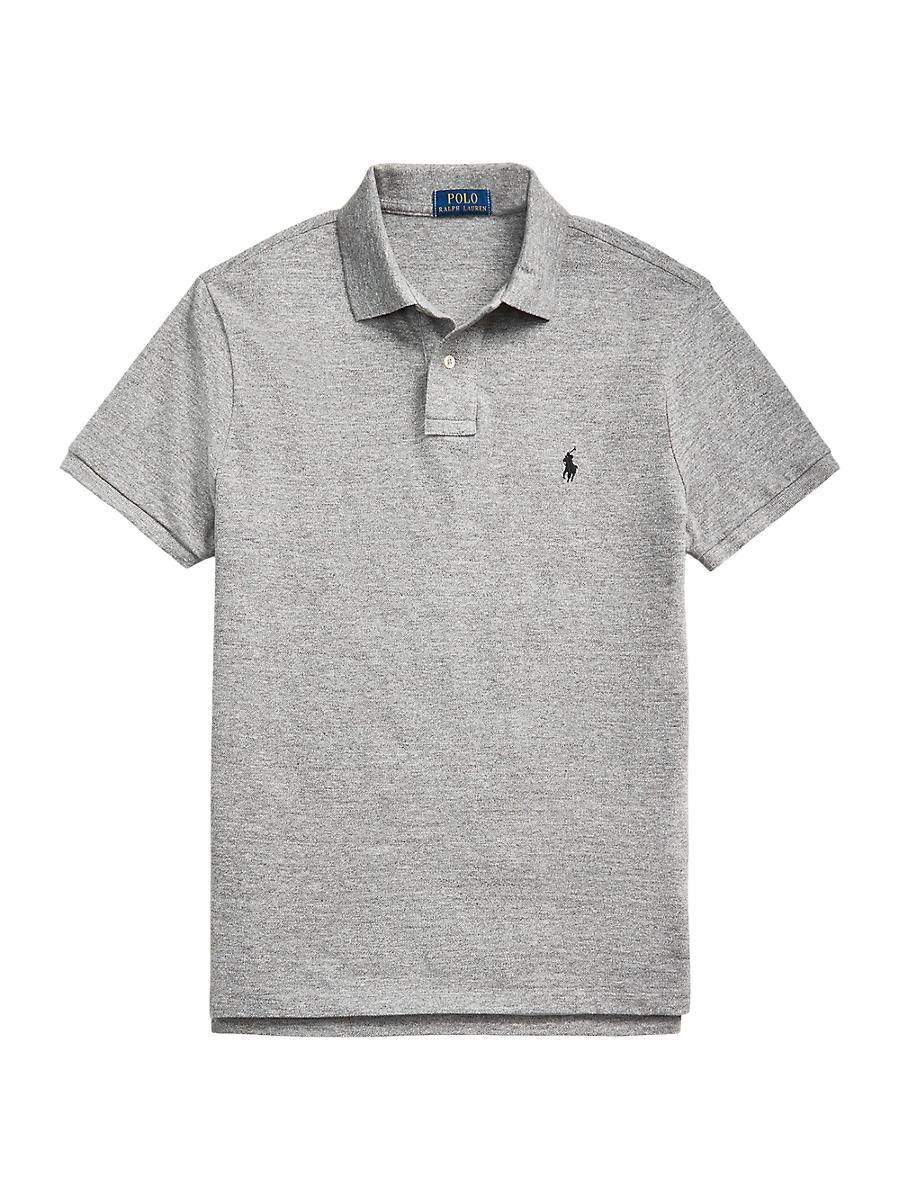 Mens Basic Custom Slim-Fit Mesh Polo Shirt Product Image