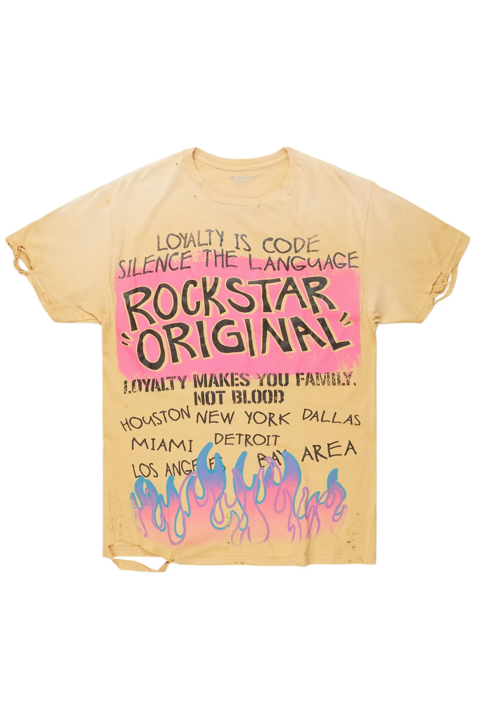 Beno Beige Oversized Graphic T-Shirt Male Product Image