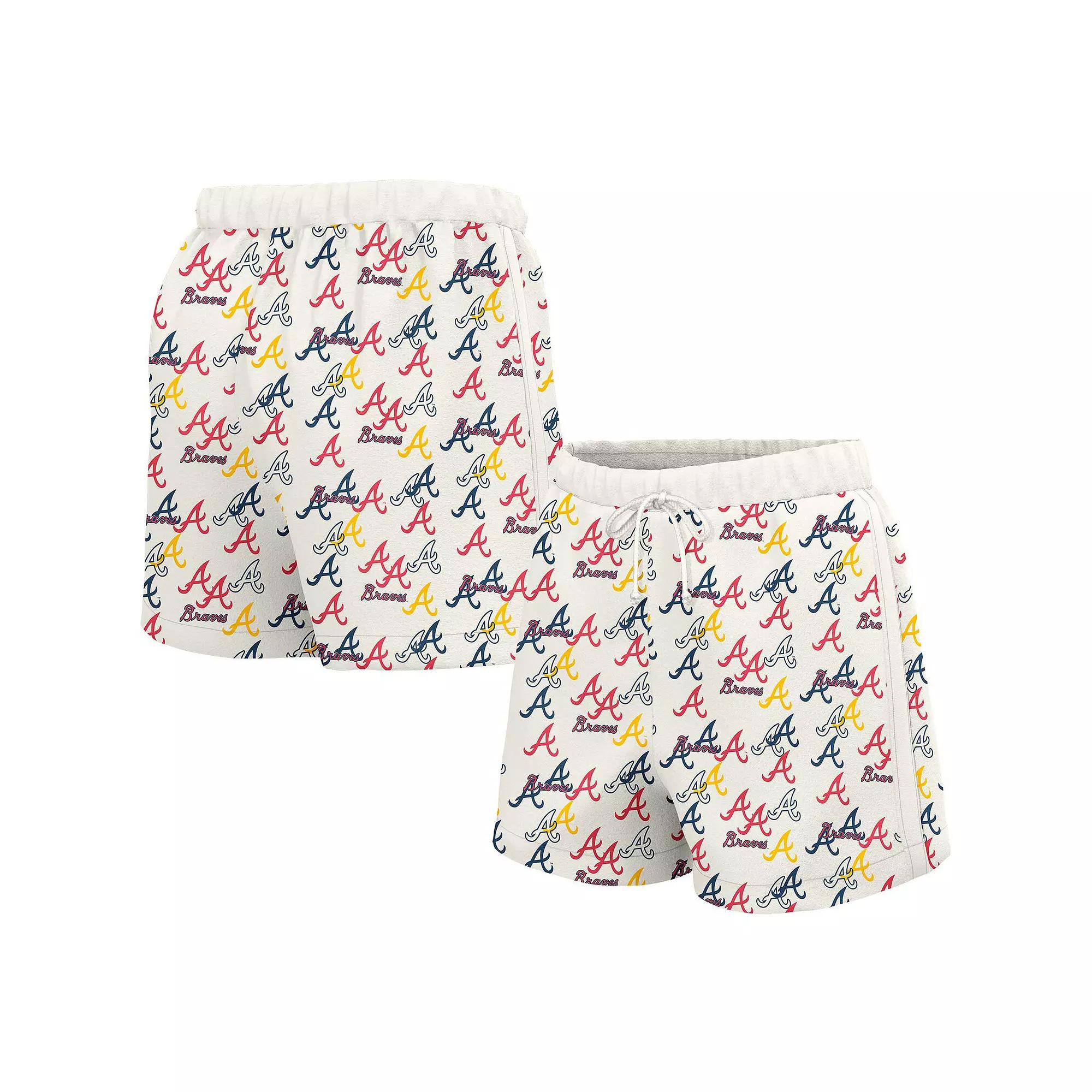 Women's Lusso White Atlanta Braves Marge Shorts,  Product Image