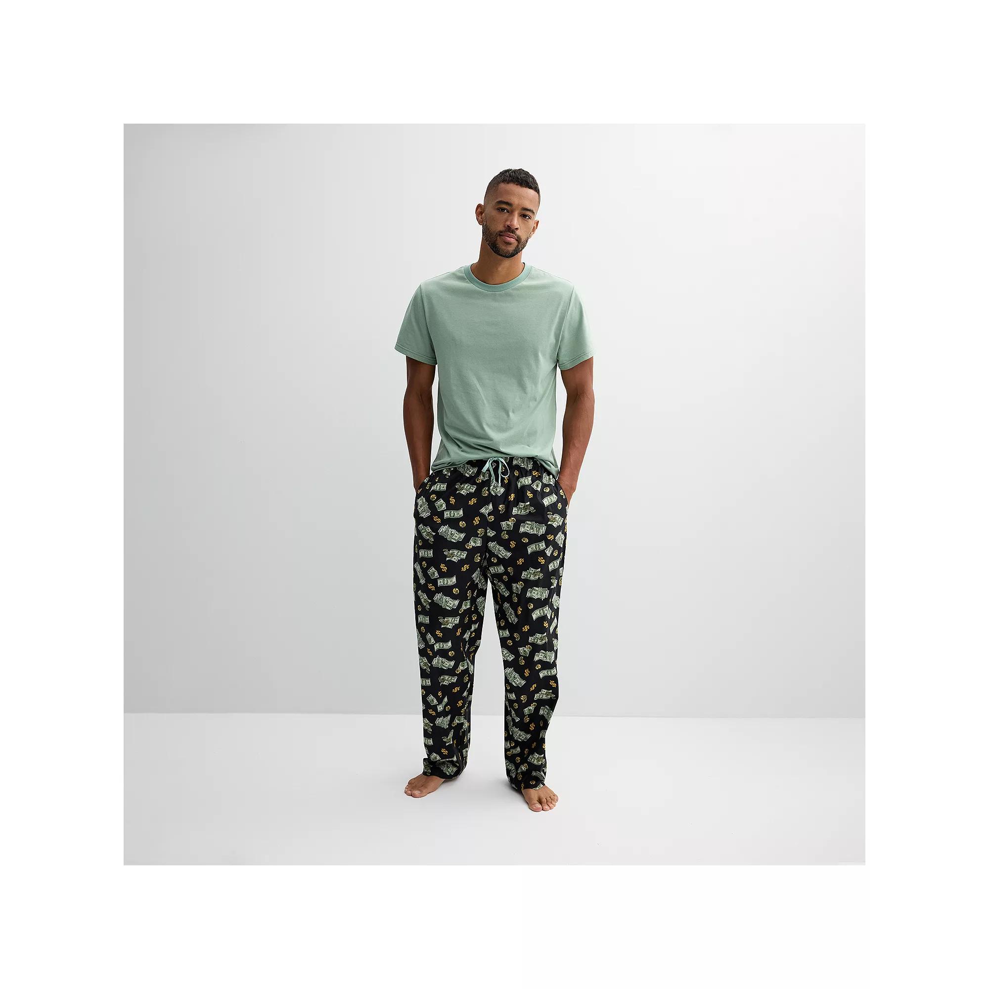 Mens PJs + PANCAKES Pajama T-Shirt & Bottle Print Pajama Pants Set Product Image