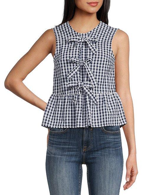 Vigoss Gingham Sleeveless Top Product Image