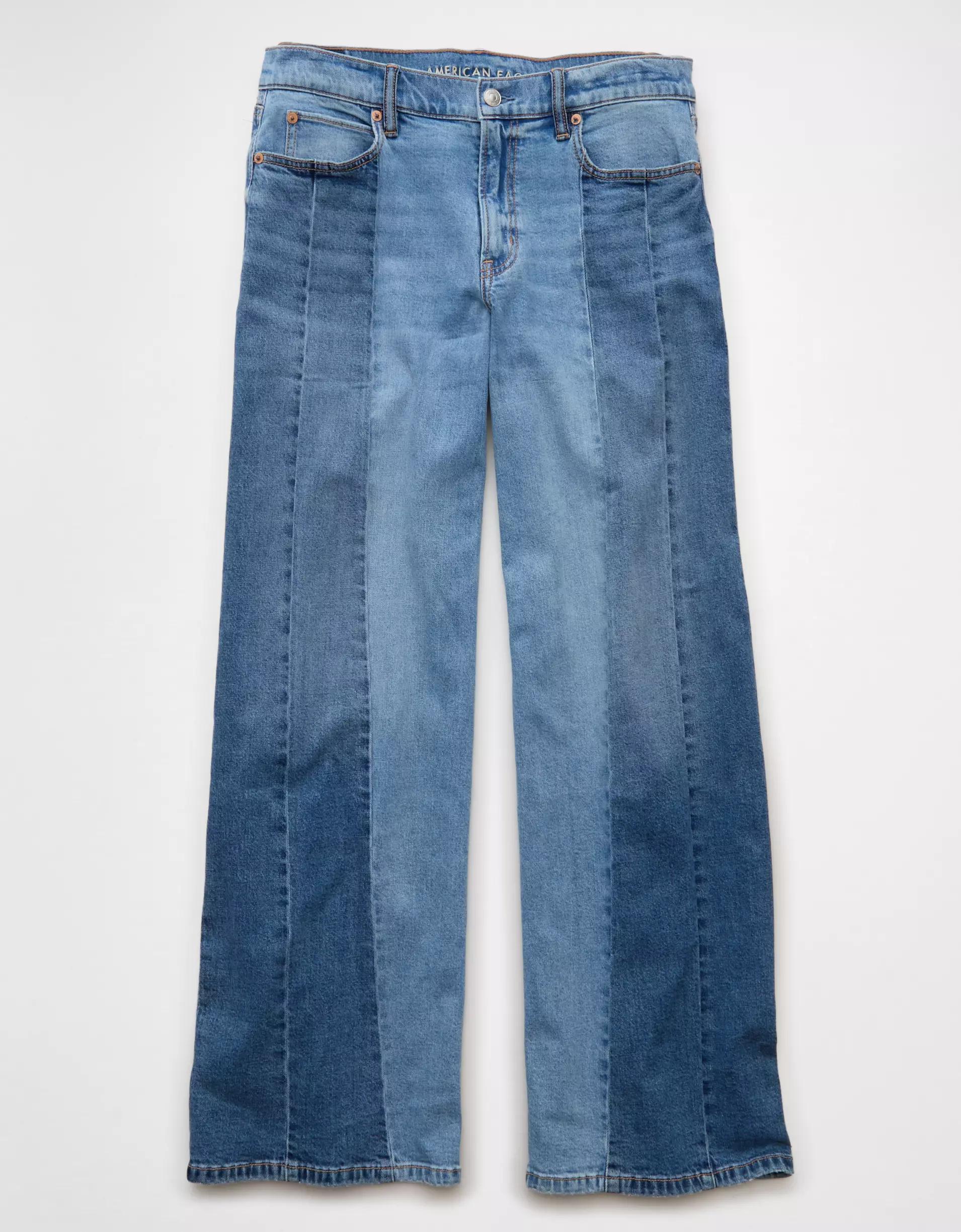 AE Stretch Patchwork Low-Rise Ultra Wide-Leg Jean Product Image
