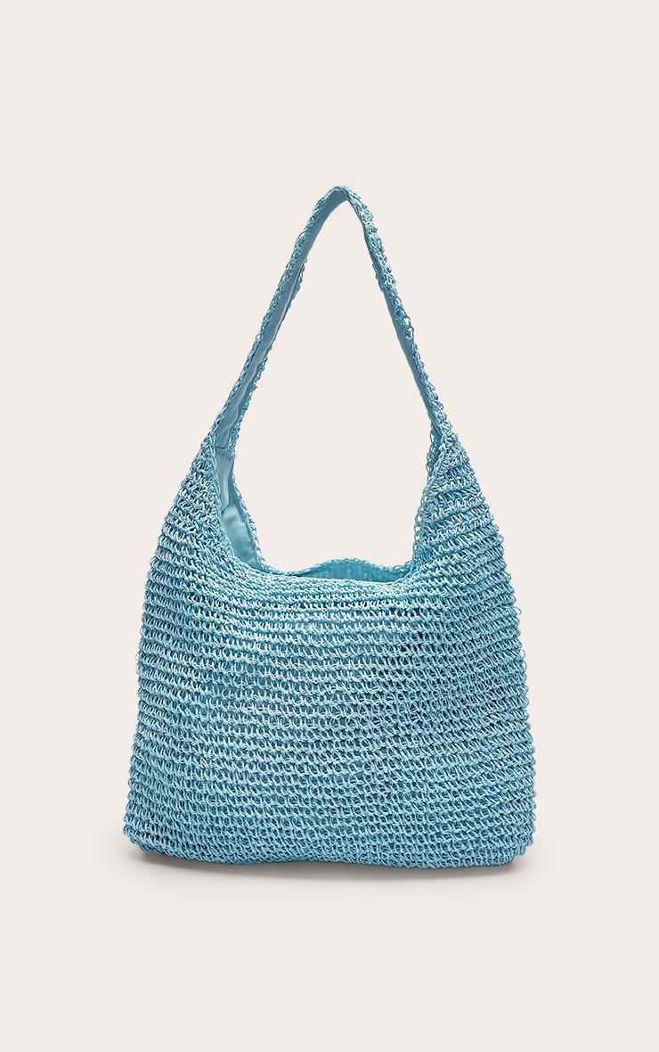 Turquoise Raffia Shoulder Bag Product Image