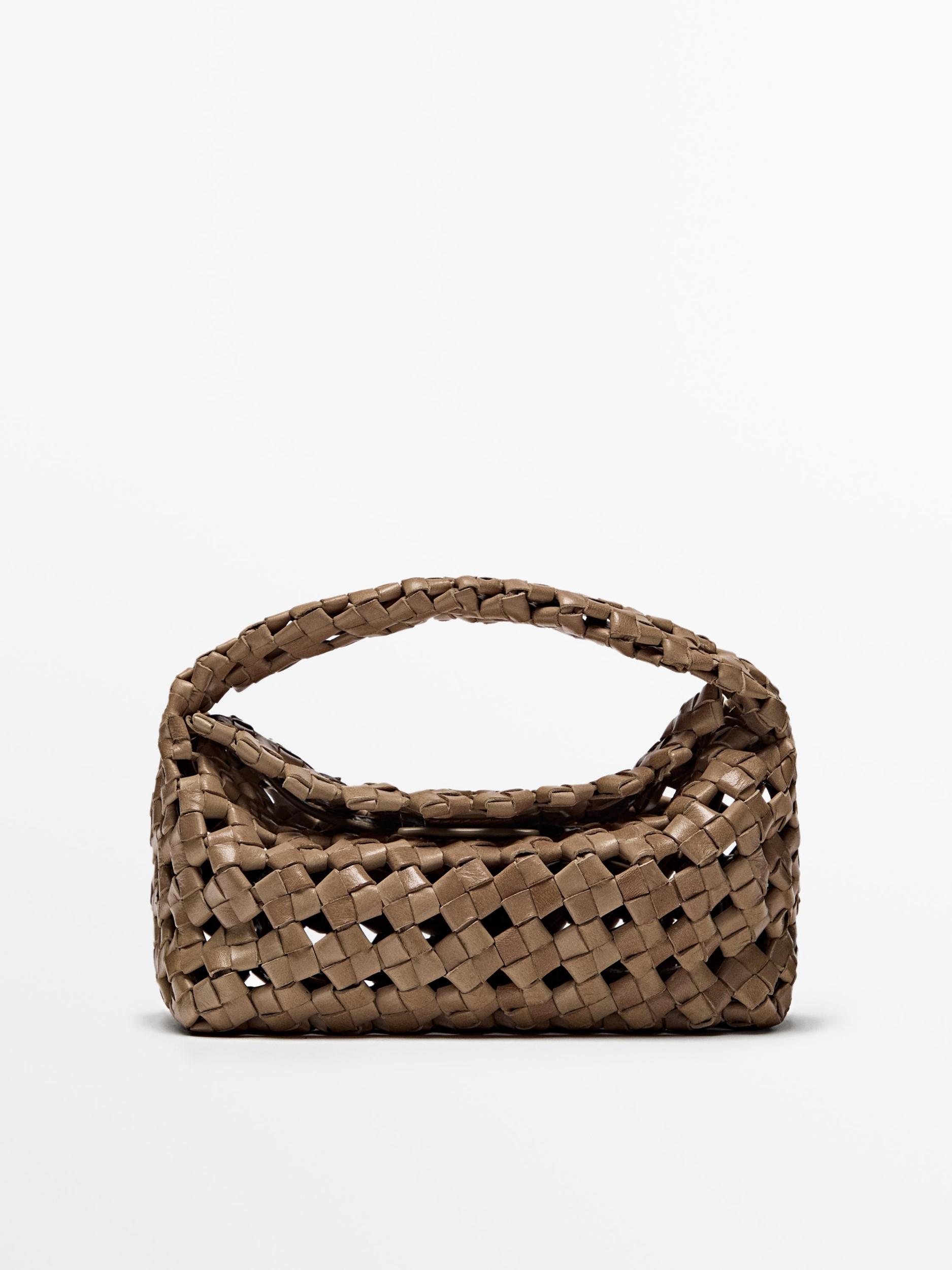 Nappa leather braided mini bag Product Image