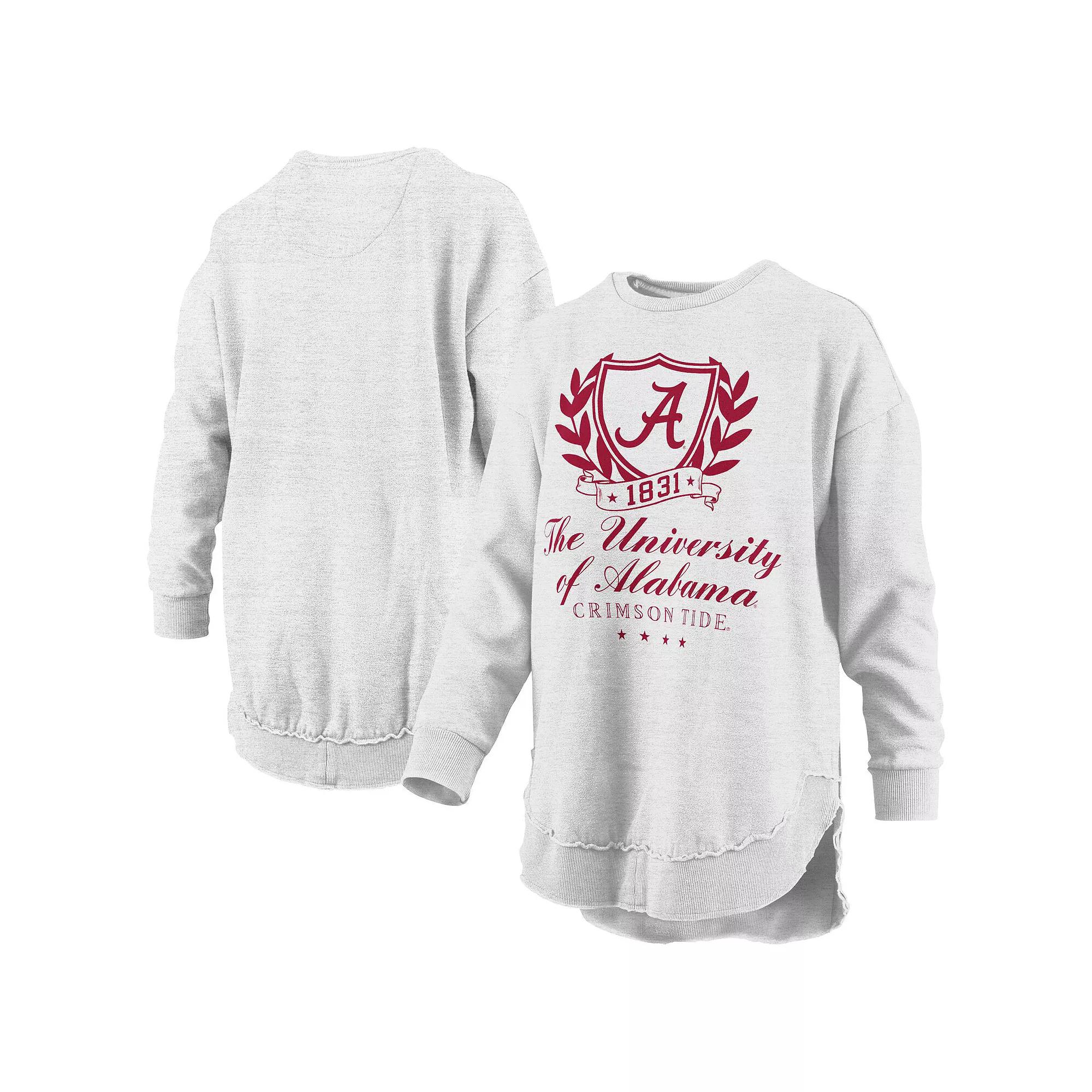 Women's Pressbox Heather Gray Alabama Crimson Tide Field Day Melange Poncho Pullover Sweatshirt,  Product Image