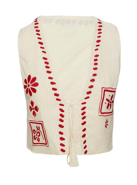 Grazia Vest Top Cream / Red Product Image