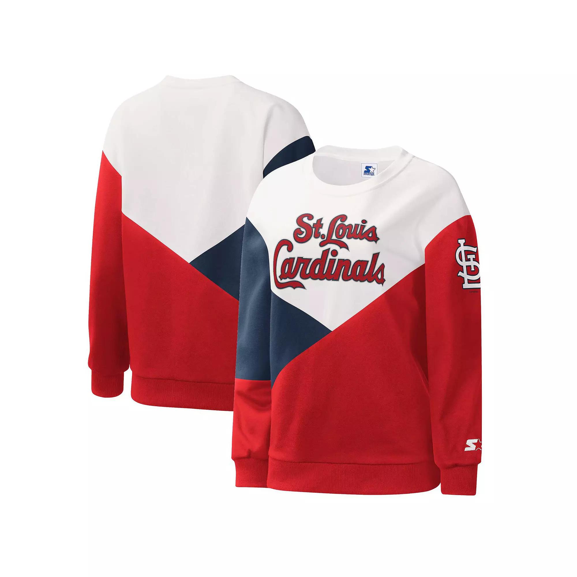 Women's Starter White/Red St. Louis Cardinals Shutout Pullover Sweatshirt,  Product Image