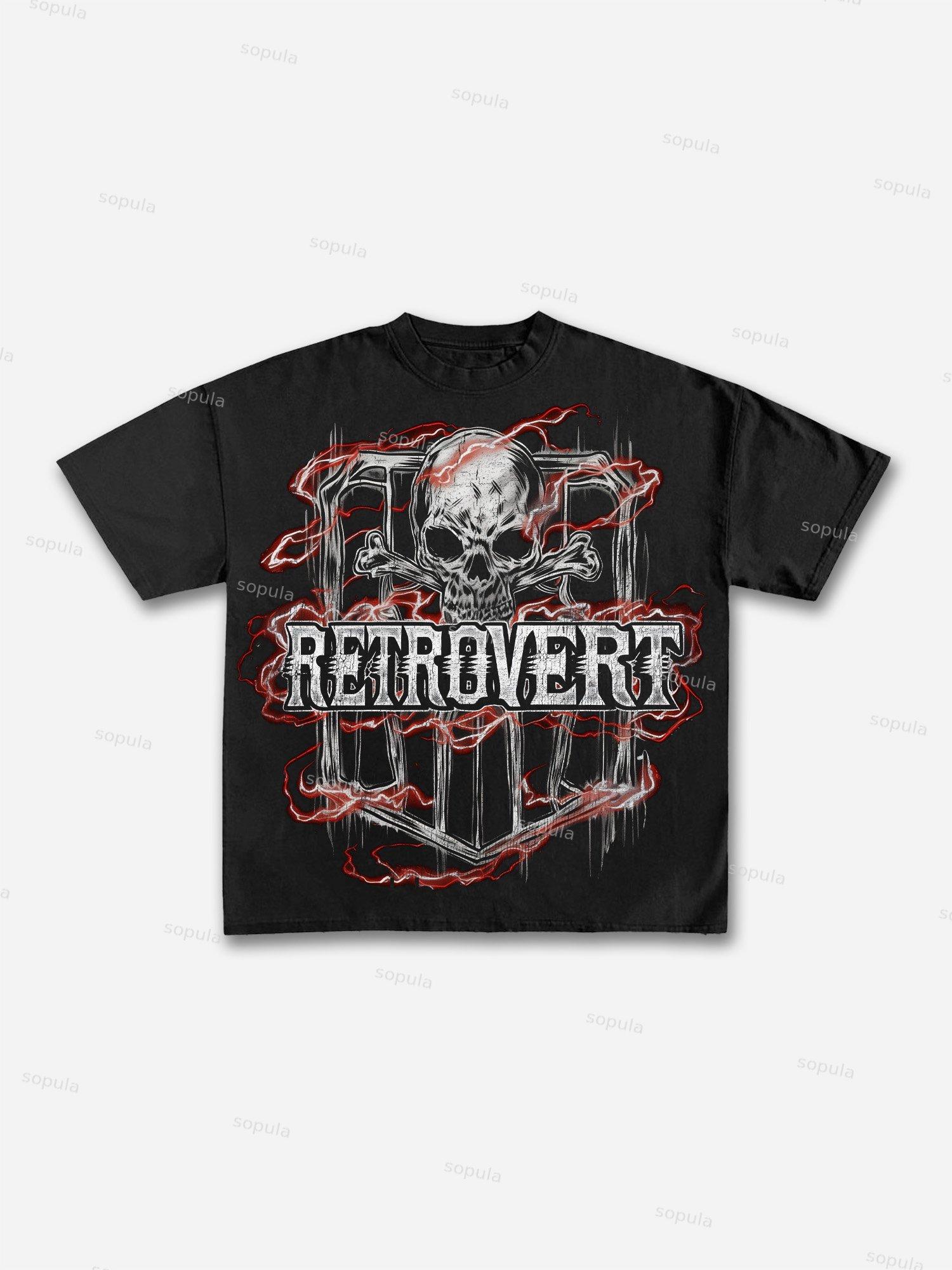 Red Skull Cotton T-shirt Product Image