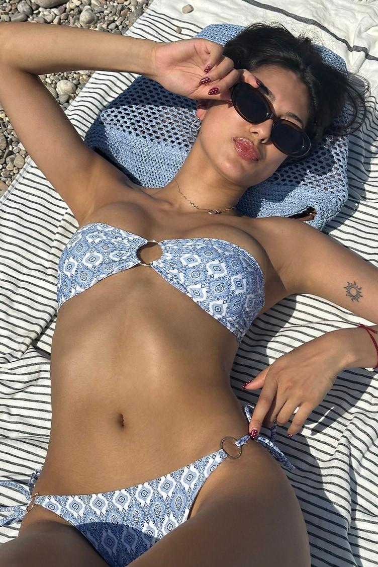 Bandeau bikini top with ring Product Image